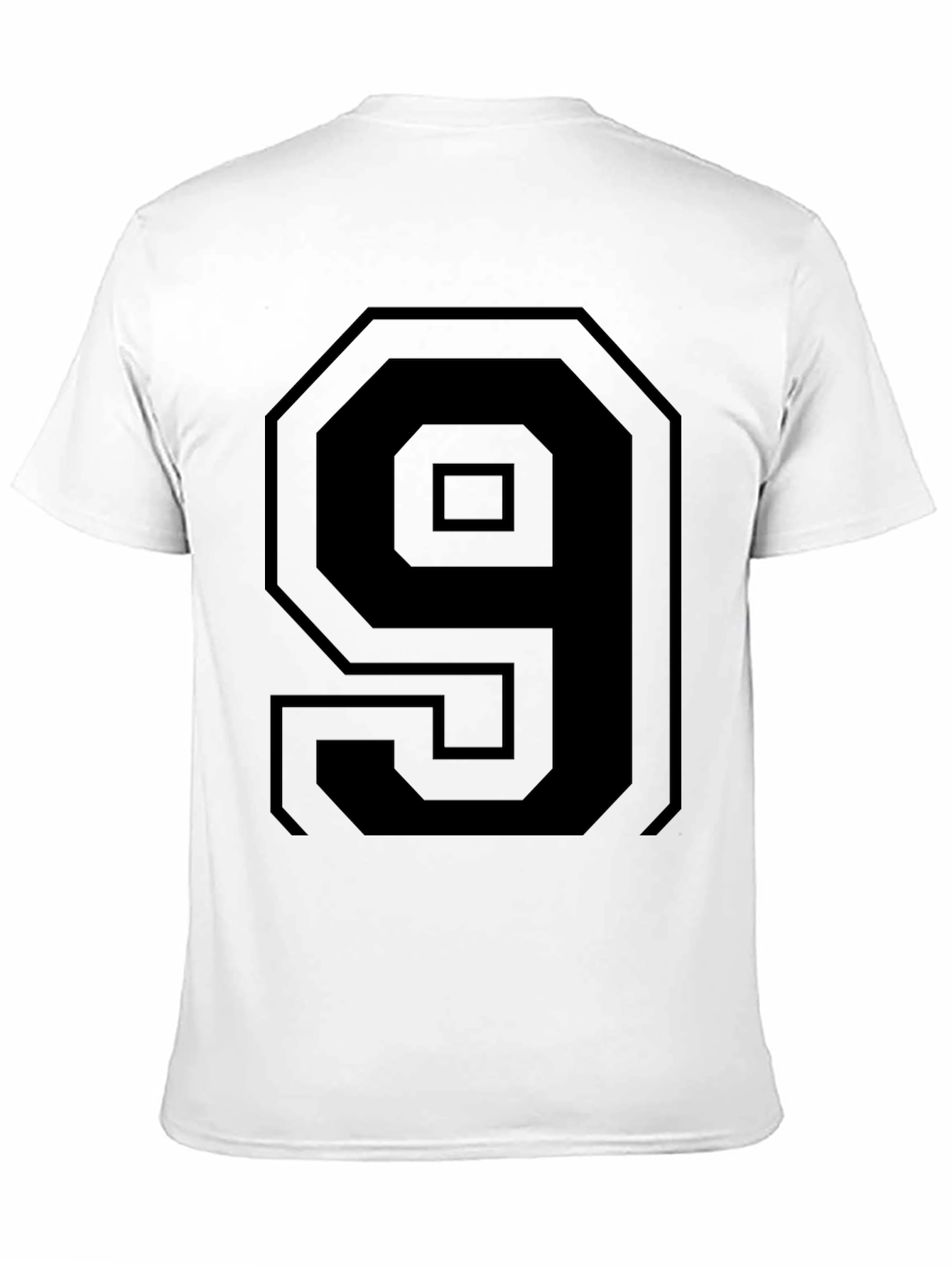 Black T-Shirt with Bold Number 9 Design