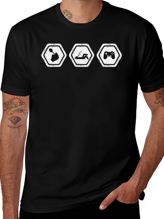 Eat Sleep Game Black Graphic Tee