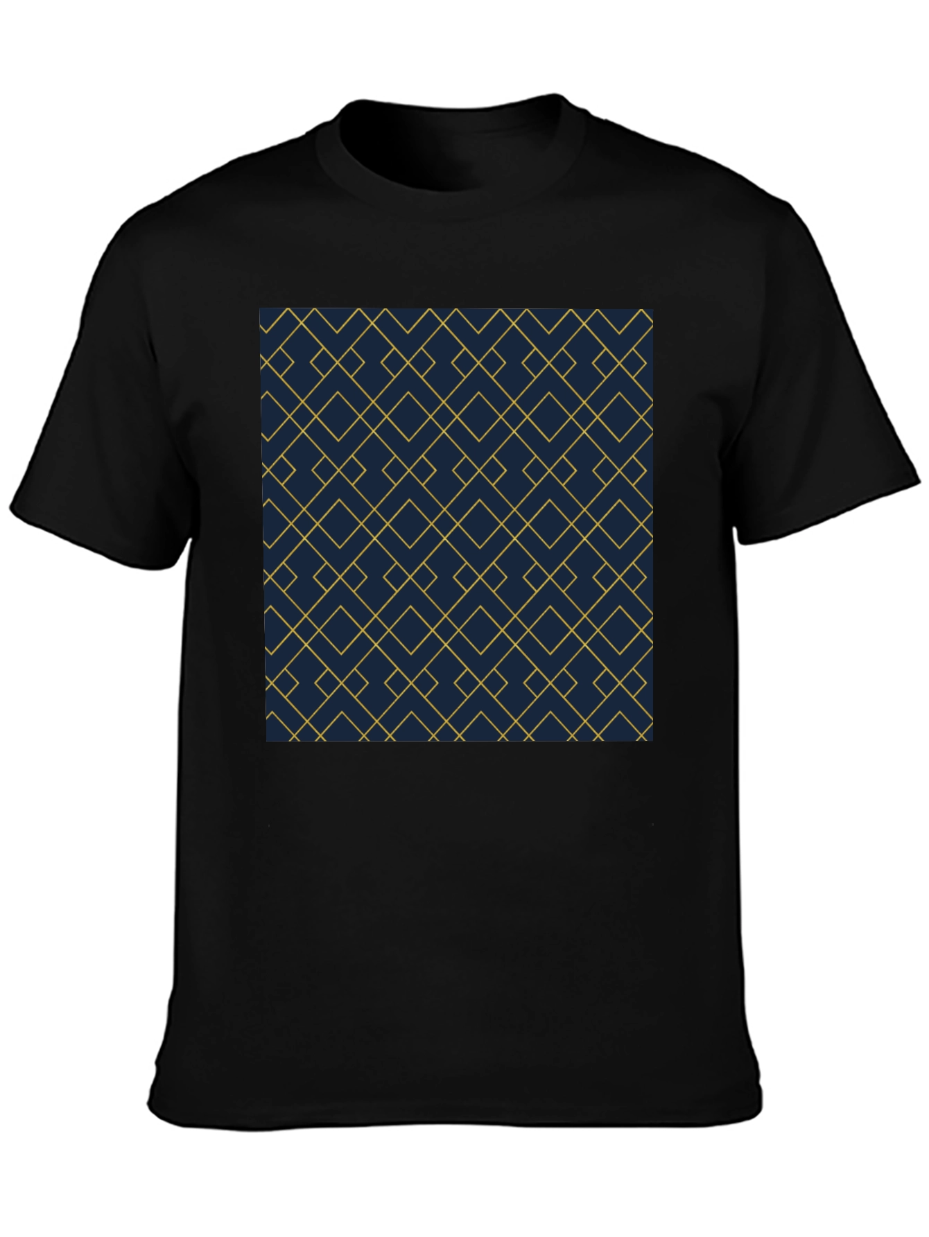 Geometric Pattern Tee - Modern Black T-Shirt