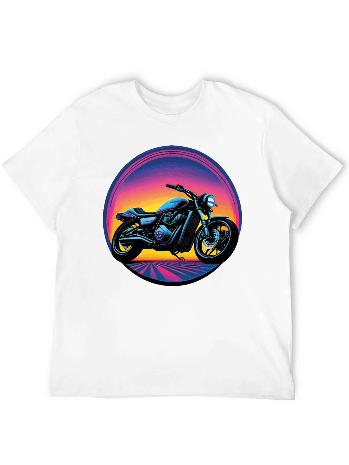 Retro Motorcycle Graphic Tee - Black