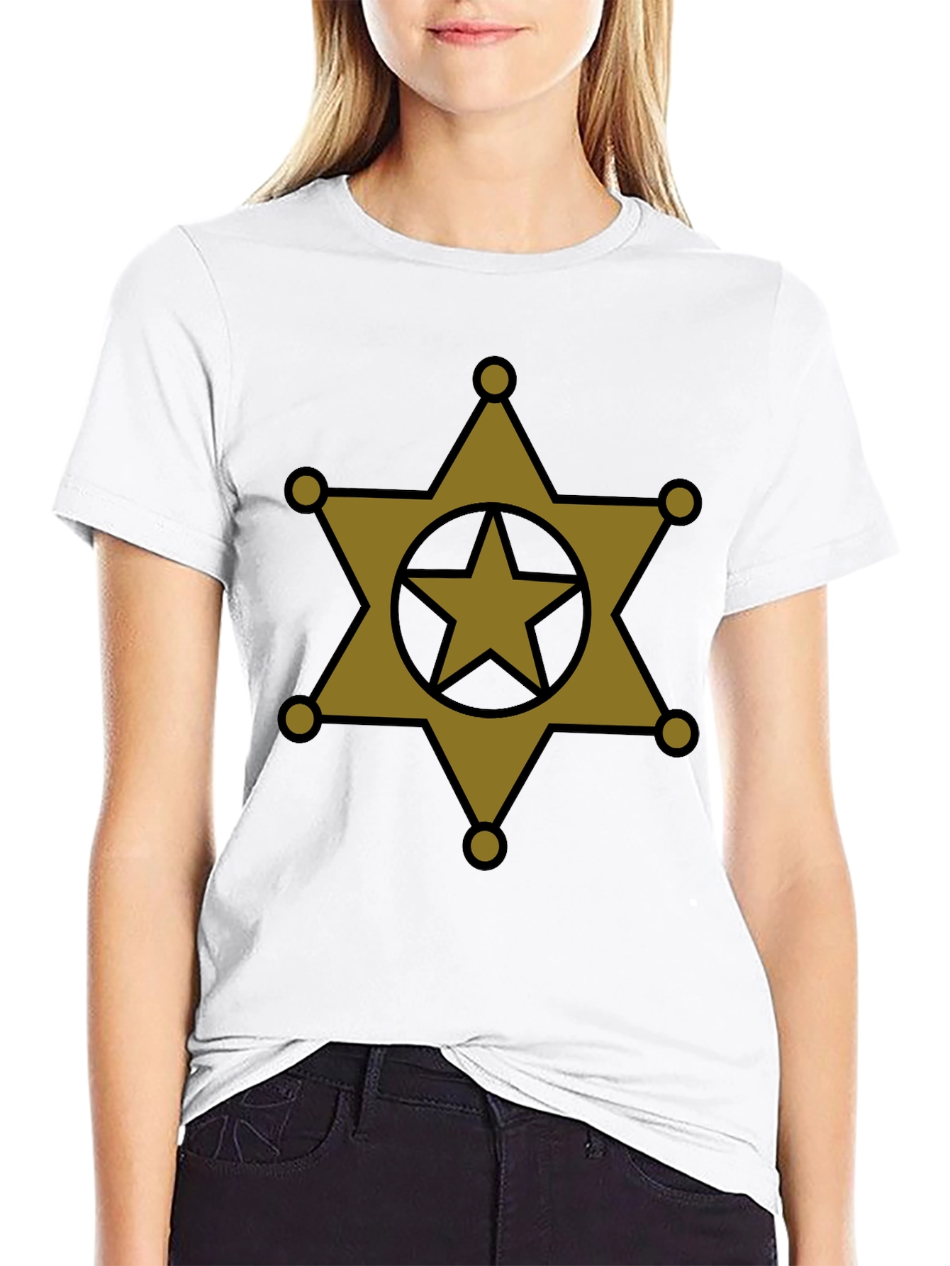 Sheriff Star T-Shirt - Western Badge Design