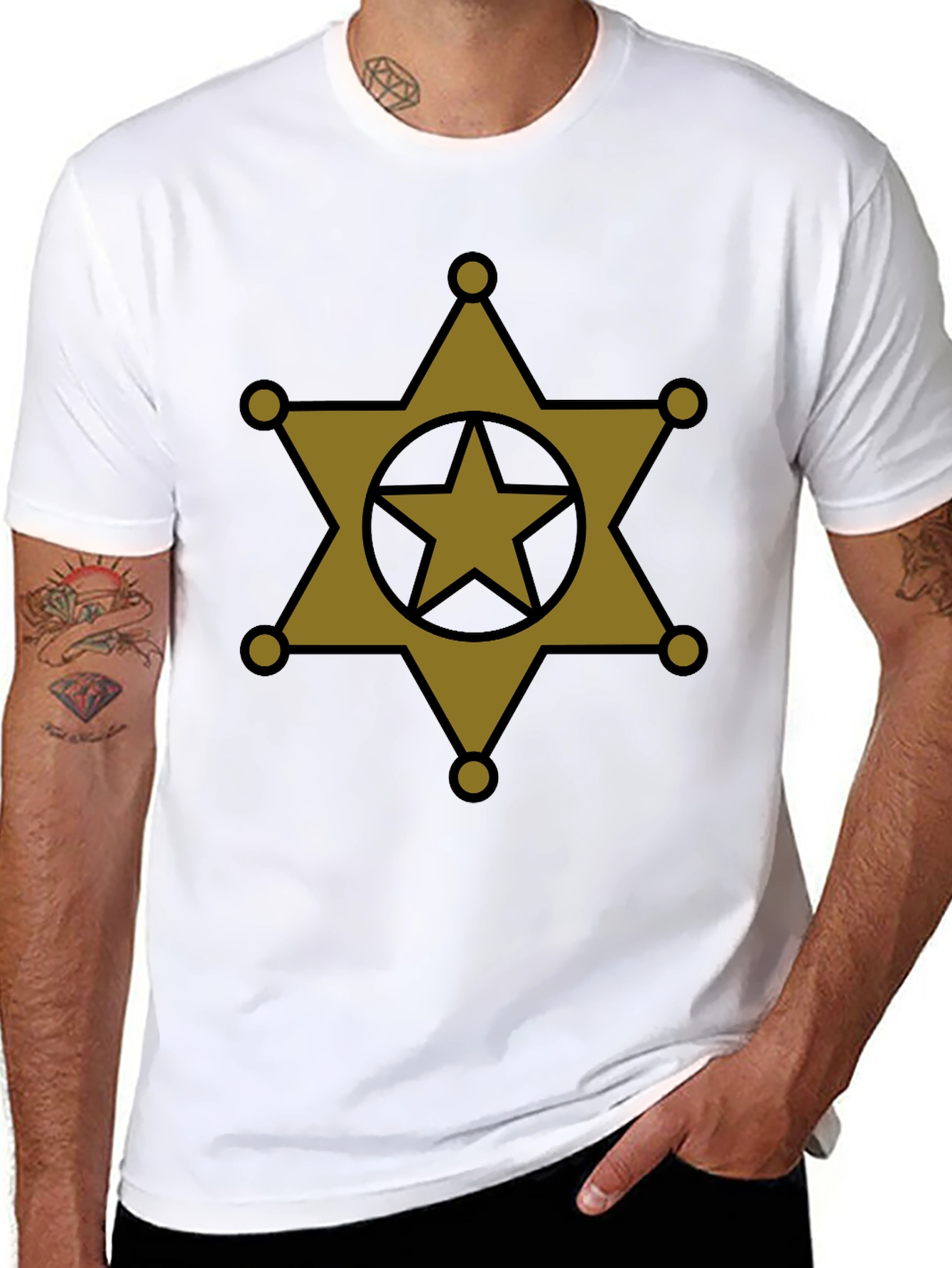 Sheriff Star T-Shirt - Western Badge Design
