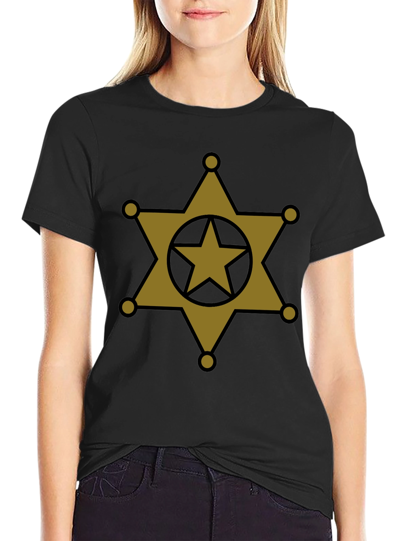 Sheriff Star T-Shirt - Western Badge Design