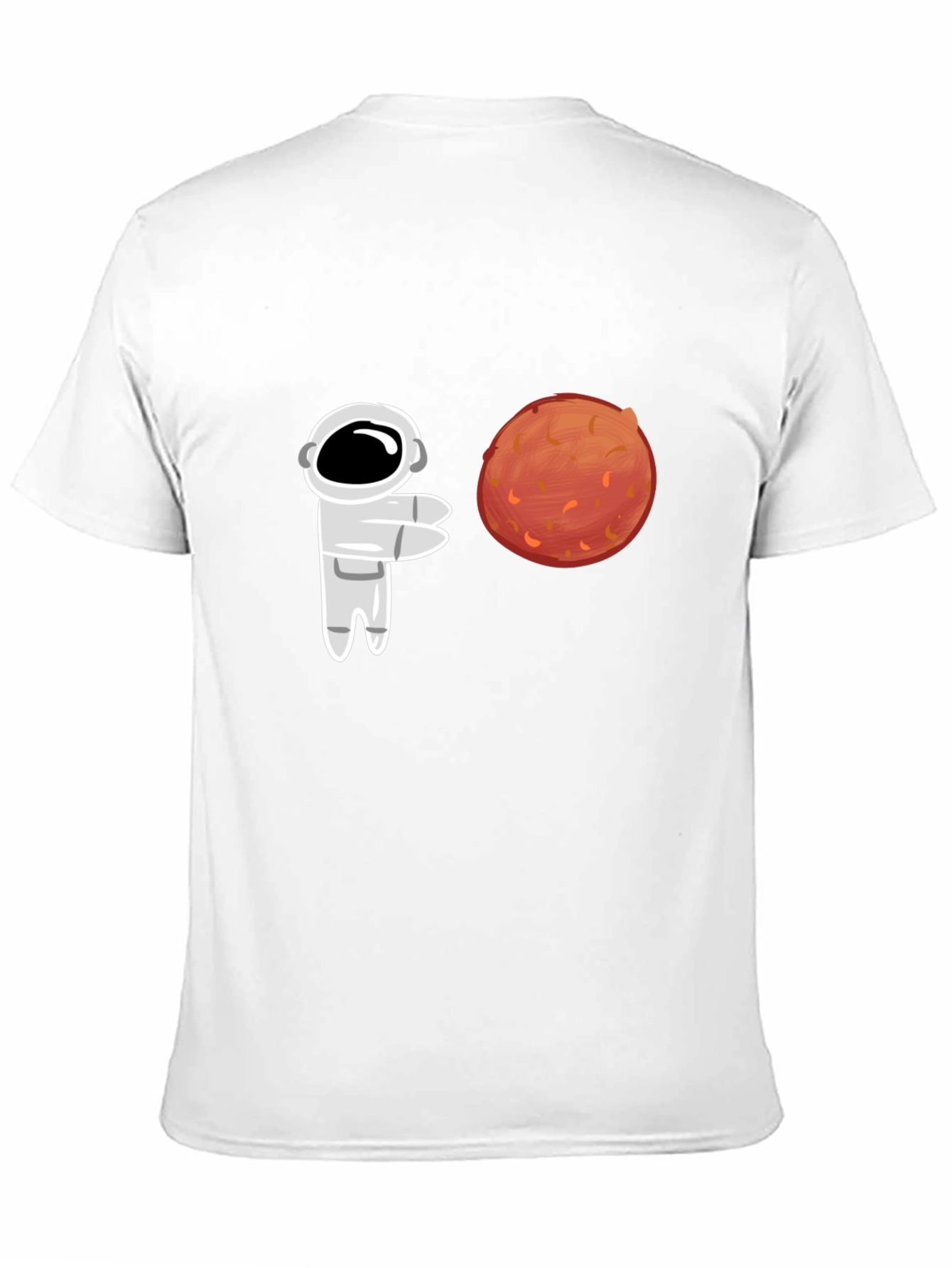Astronaut & Mars Graphic Tee - Black Cotton T-Shirt