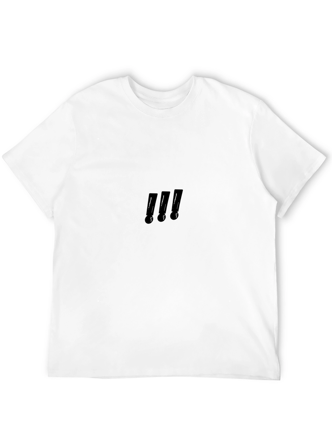 Sleek Black T-Shirt with Subtle Exclamation Mark Design