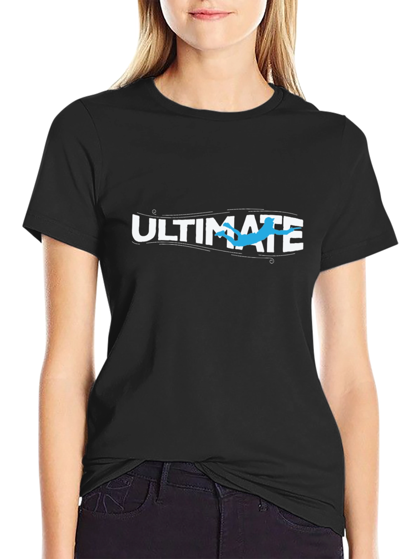 Ultimate Frisbee Black Graphic Tee