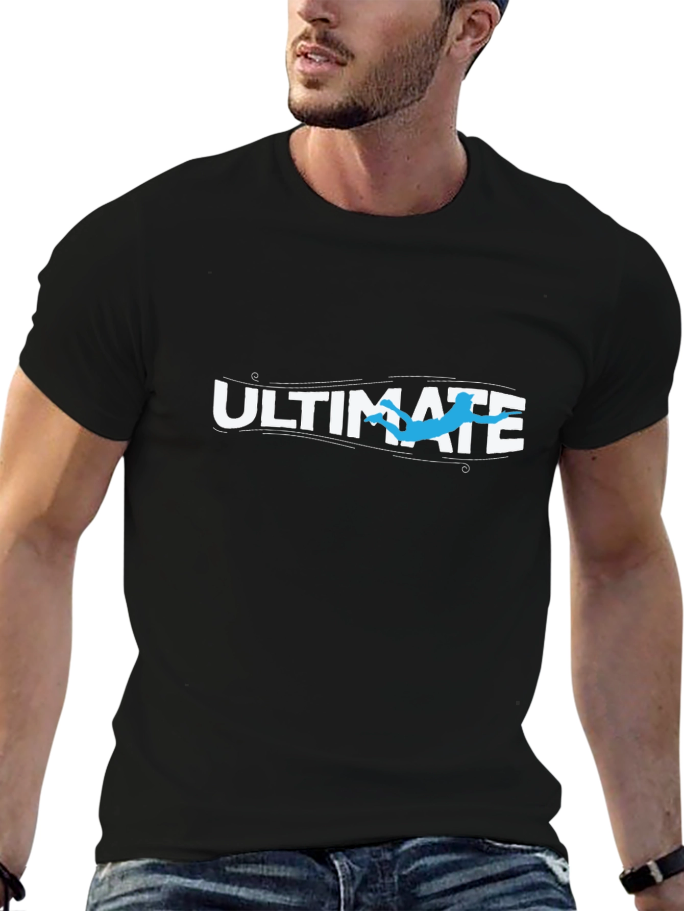 Ultimate Frisbee Black Graphic Tee