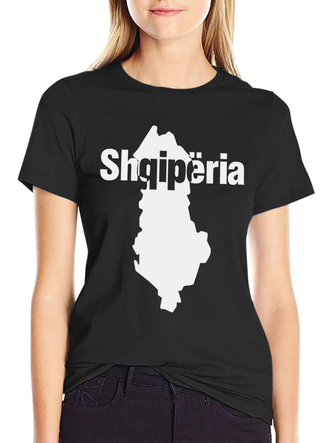 Albania Map T-Shirt - Black Shqipëria Pride