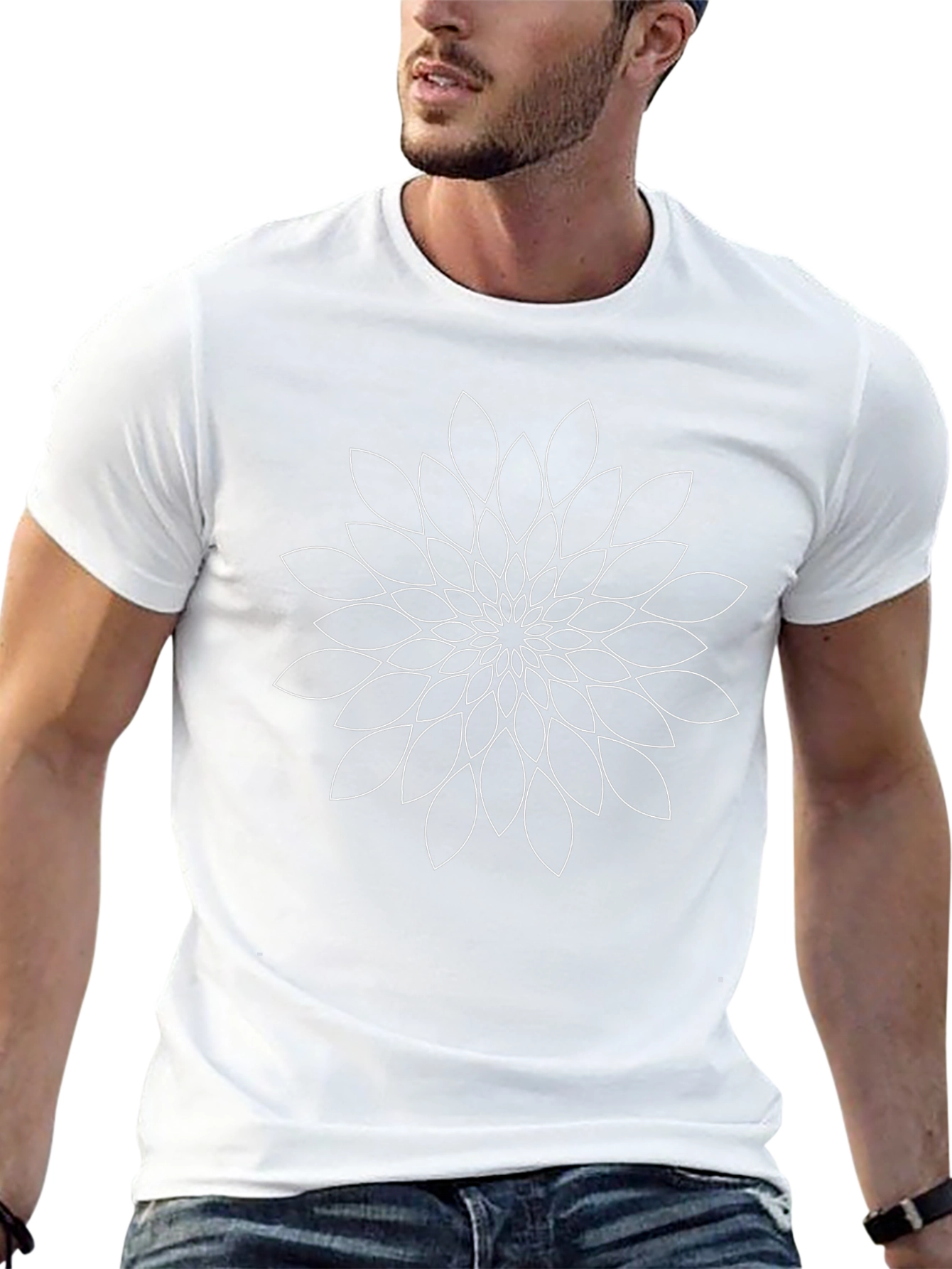 Geometric Mandala Tee - Modern Graphic Print Shirt