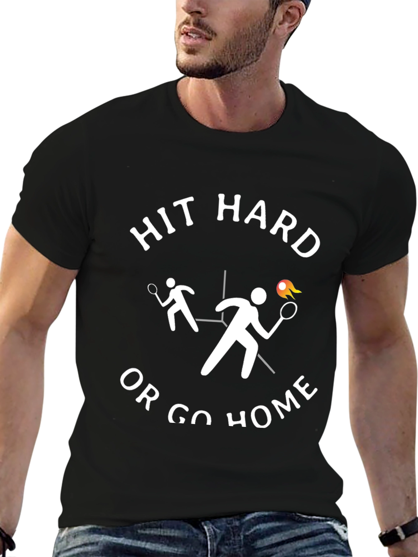 Hit Hard or Go Home Black Graphic Tee