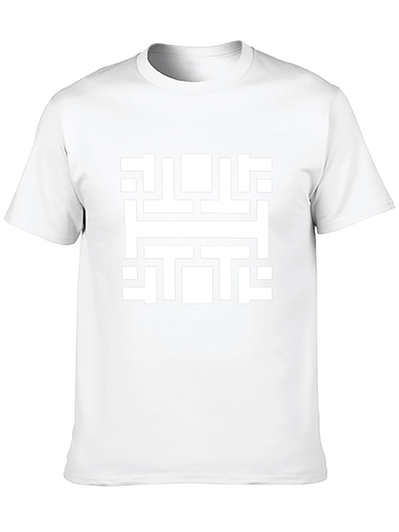 Abstract Geometric Pattern Black T-Shirt