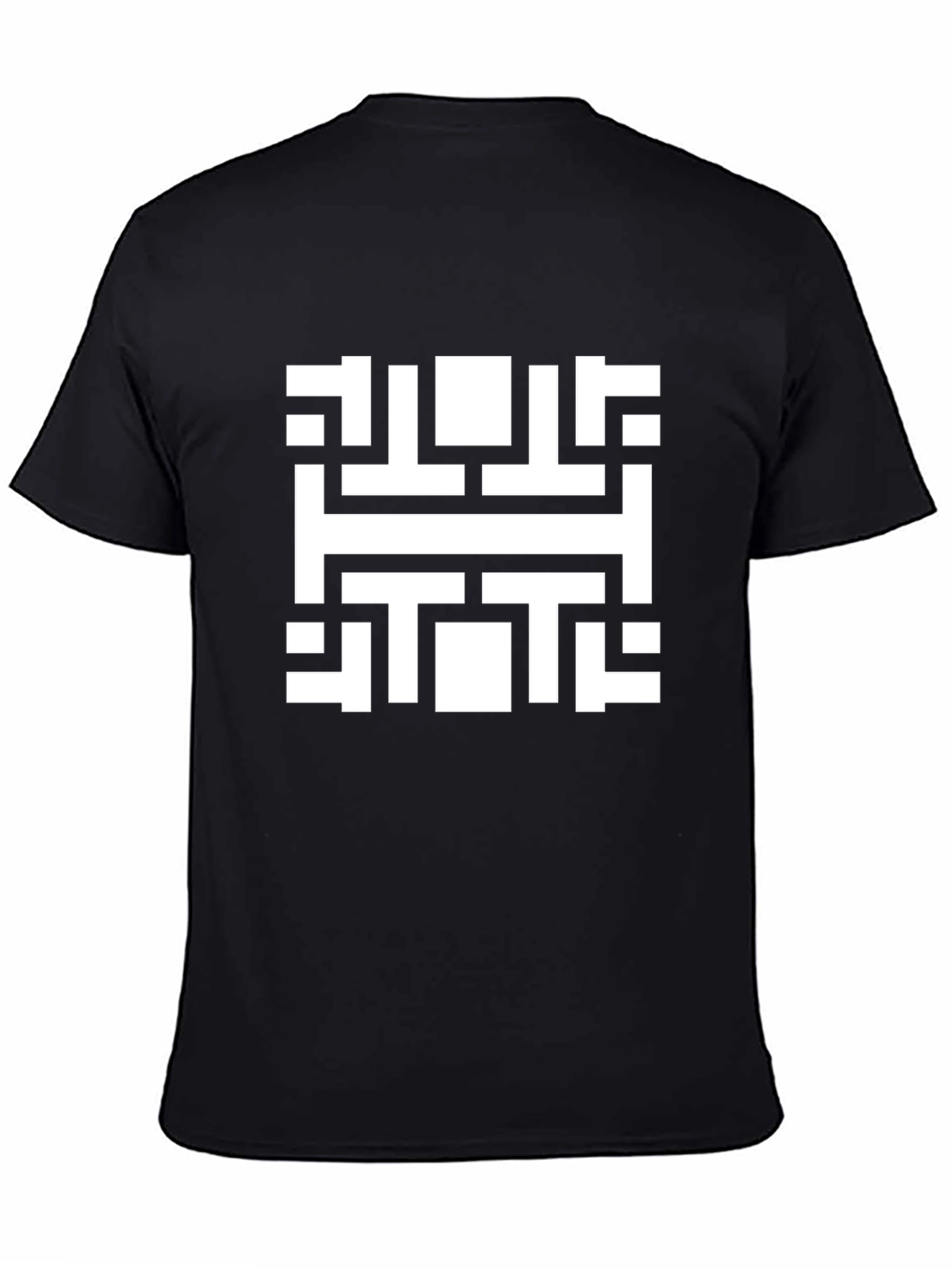 Abstract Geometric Pattern Black T-Shirt