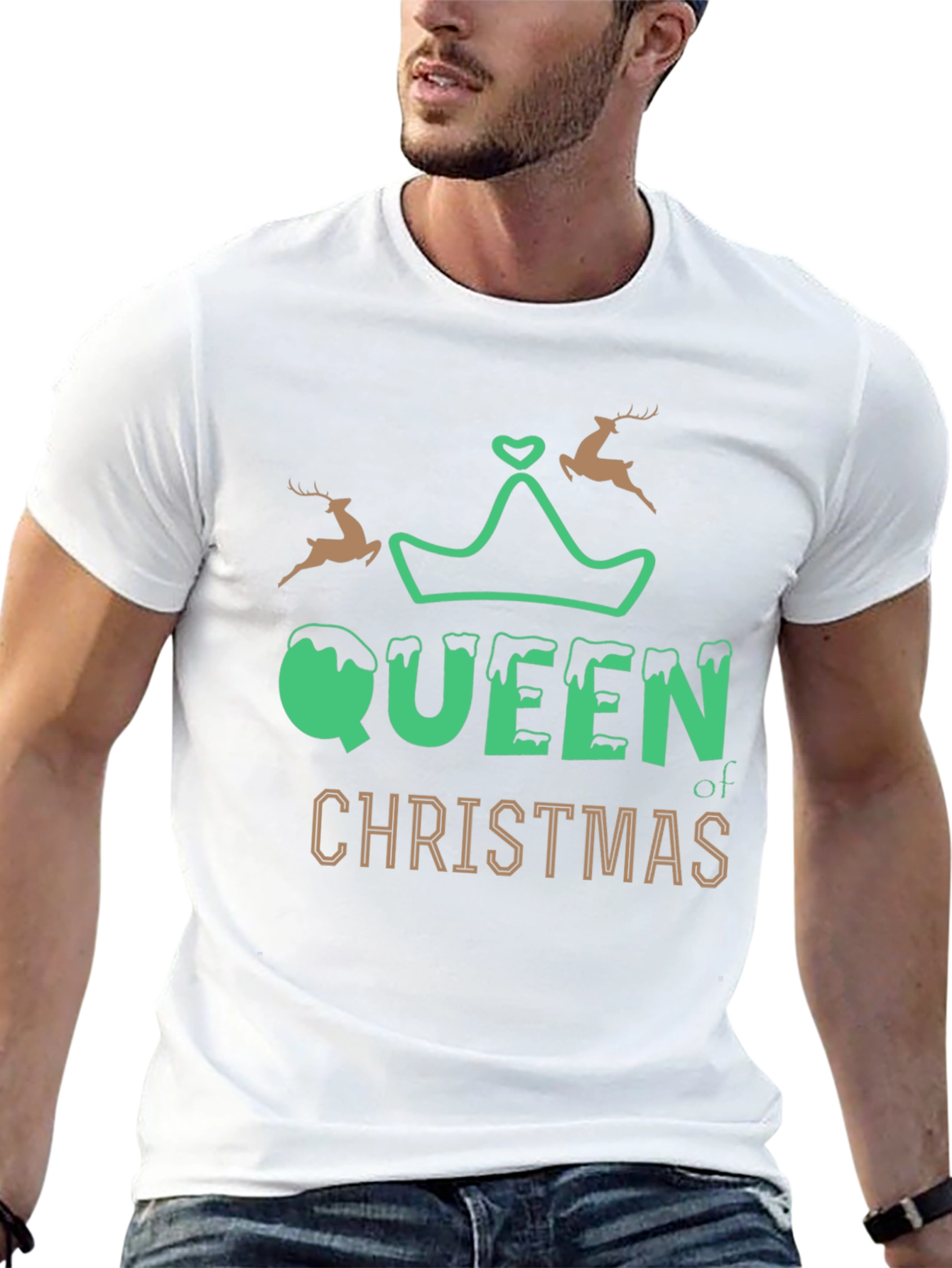 Queen of Christmas Graphic Tee - Holiday Shirt