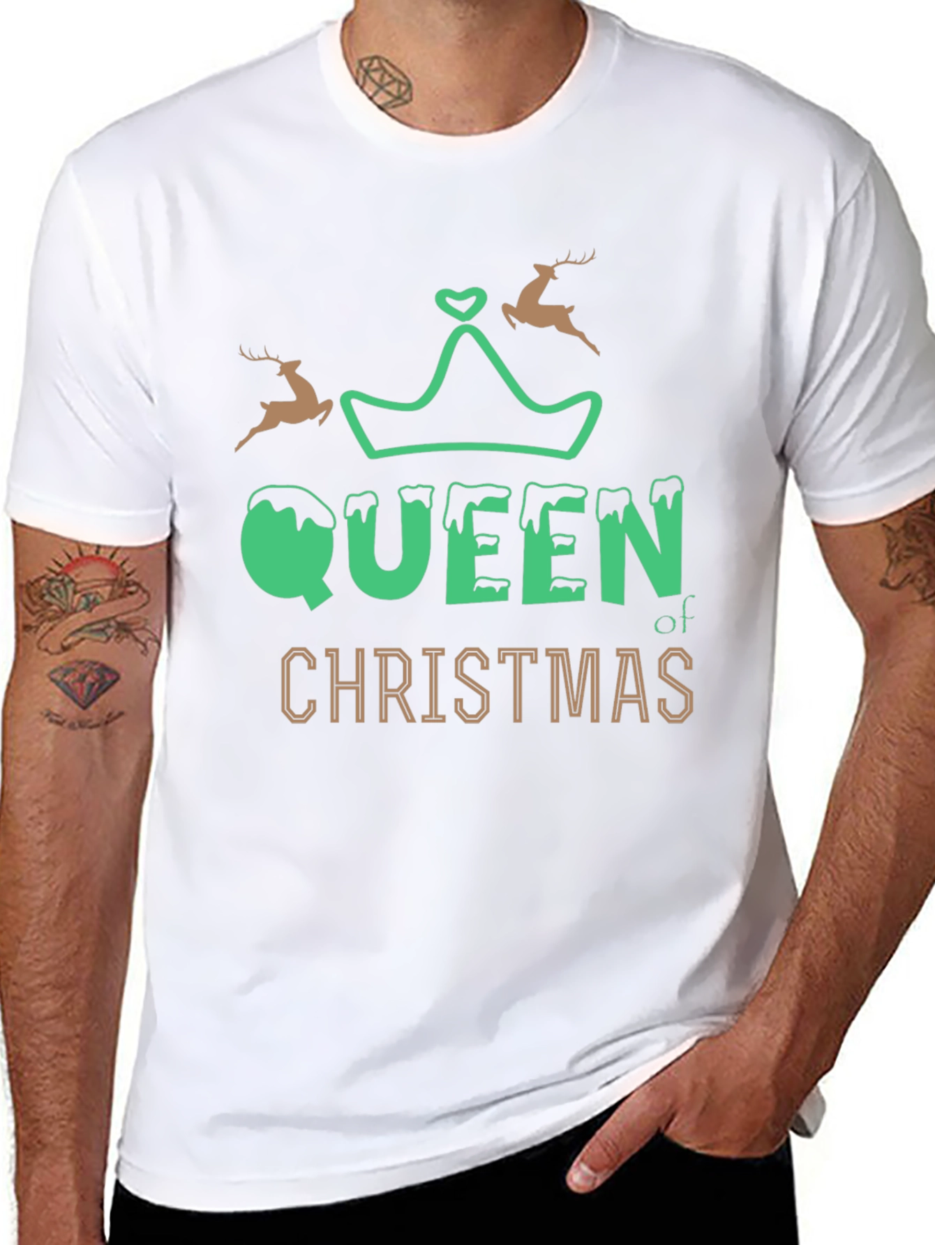 Queen of Christmas Graphic Tee - Holiday Shirt