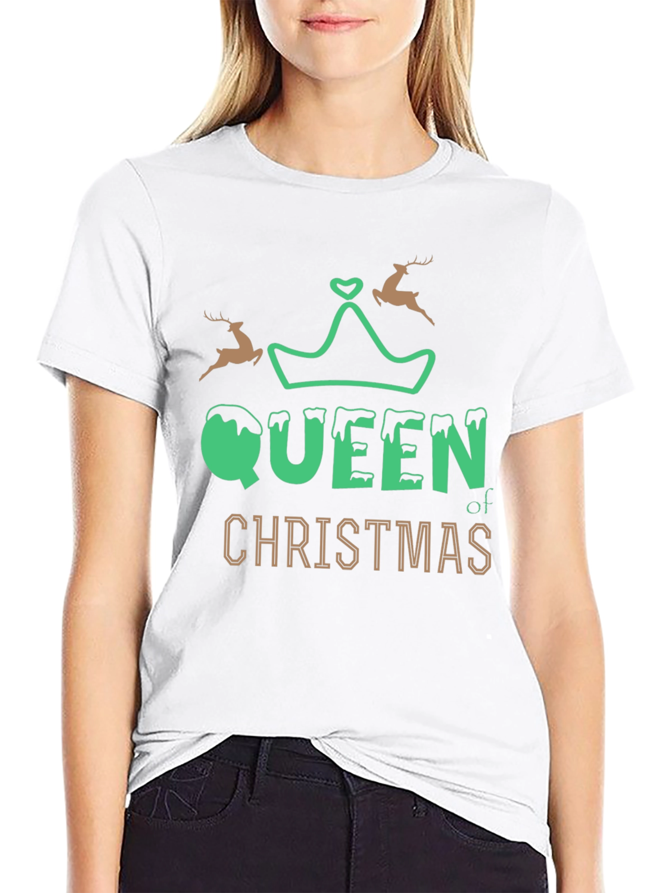 Queen of Christmas Graphic Tee - Holiday Shirt