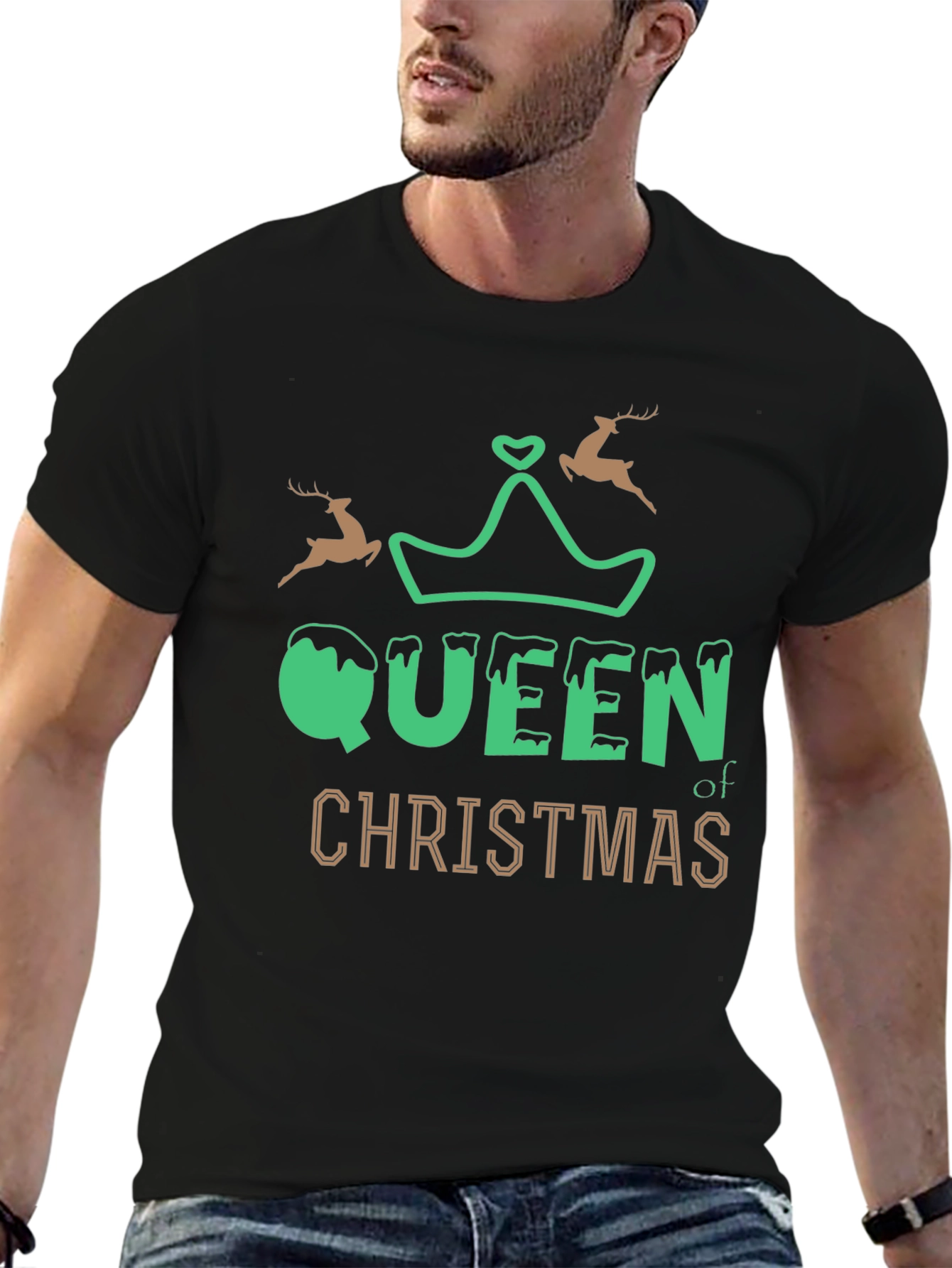 Queen of Christmas Graphic Tee - Holiday Shirt