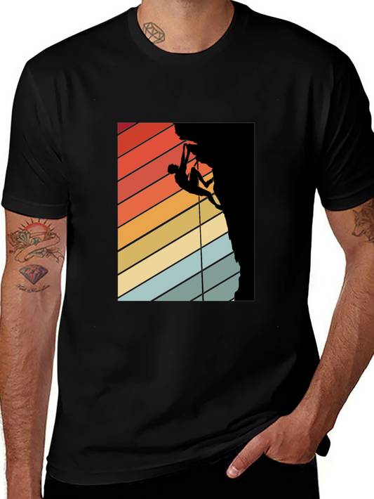 Retro Climbing T-Shirt - Black Graphic Tee