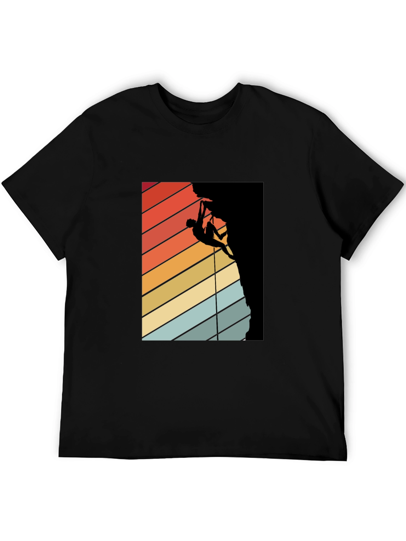 Retro Climbing T-Shirt - Black Graphic Tee