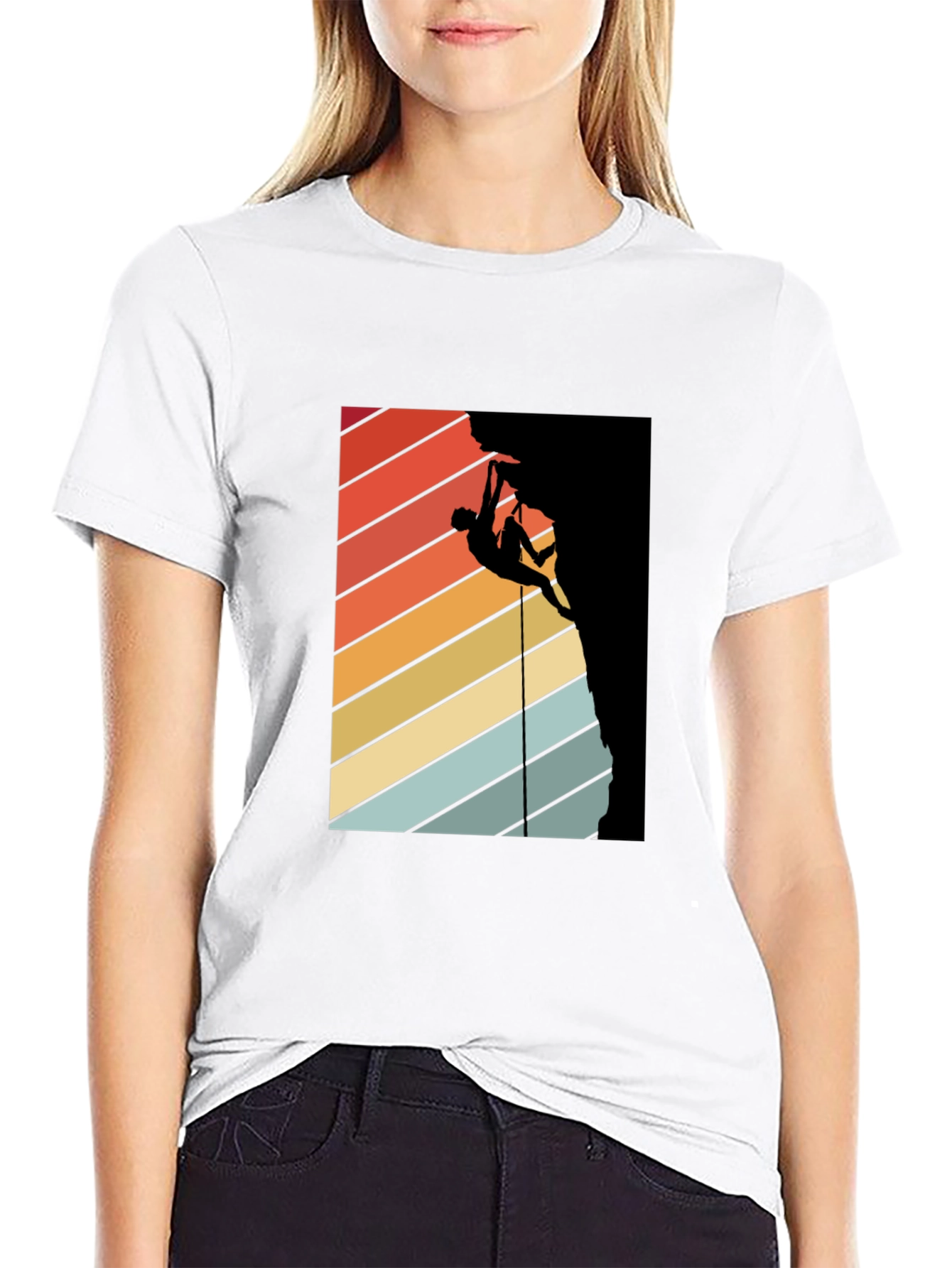 Retro Climbing T-Shirt - Black Graphic Tee