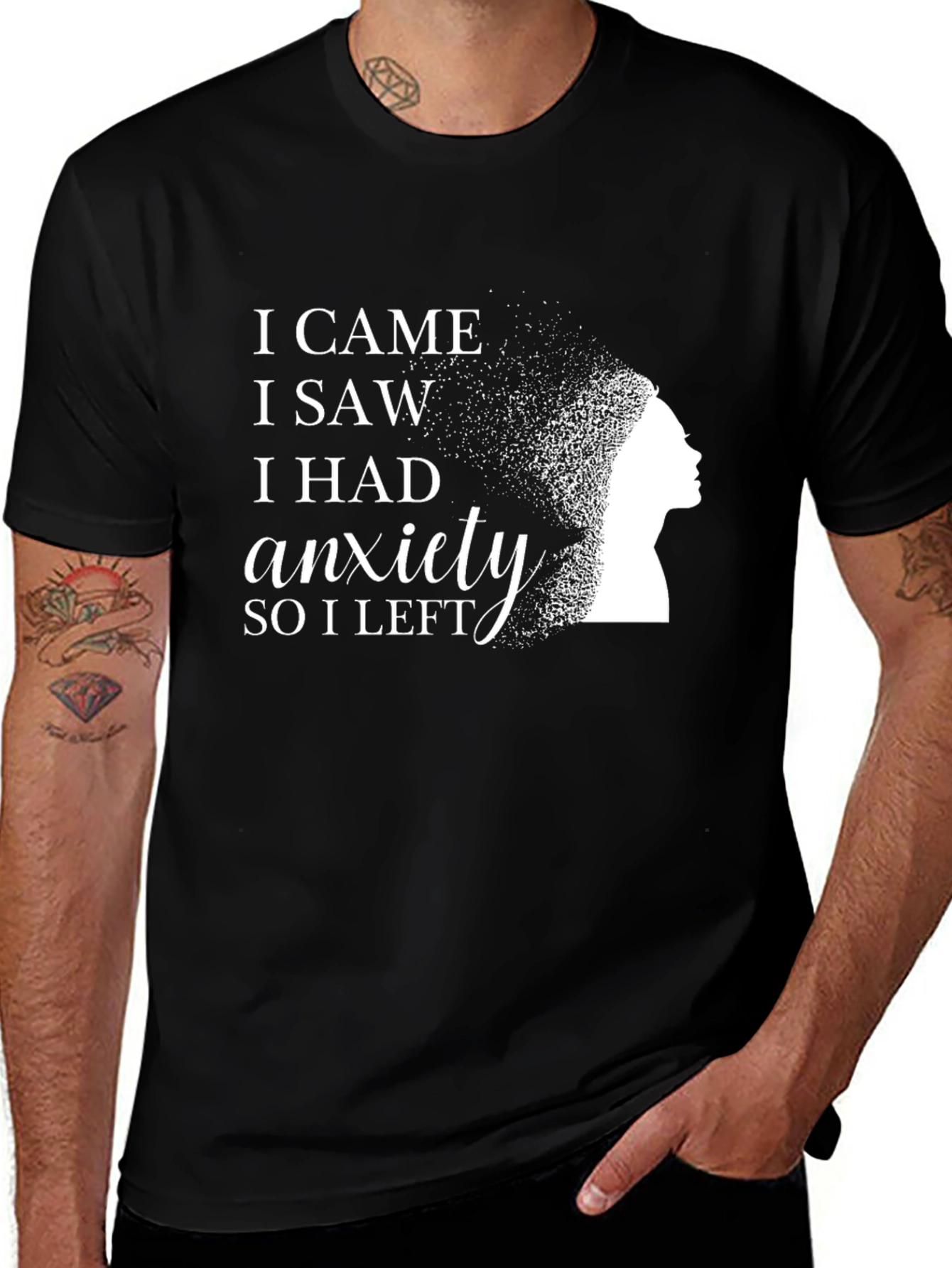 I Came I Saw I Had Anxiety Black T-Shirt