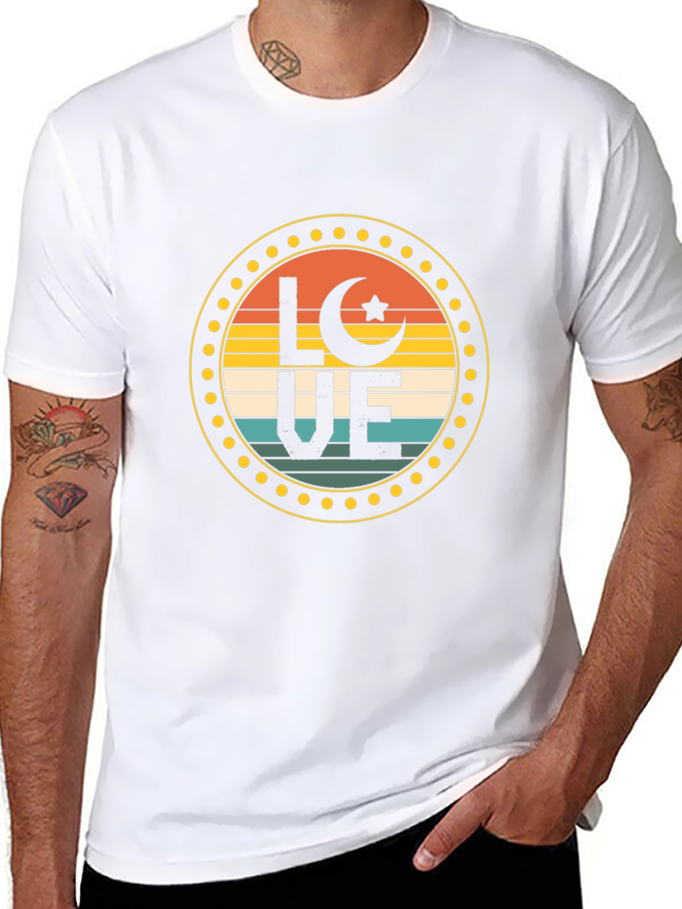 LOVE Crescent Moon Star T-Shirt