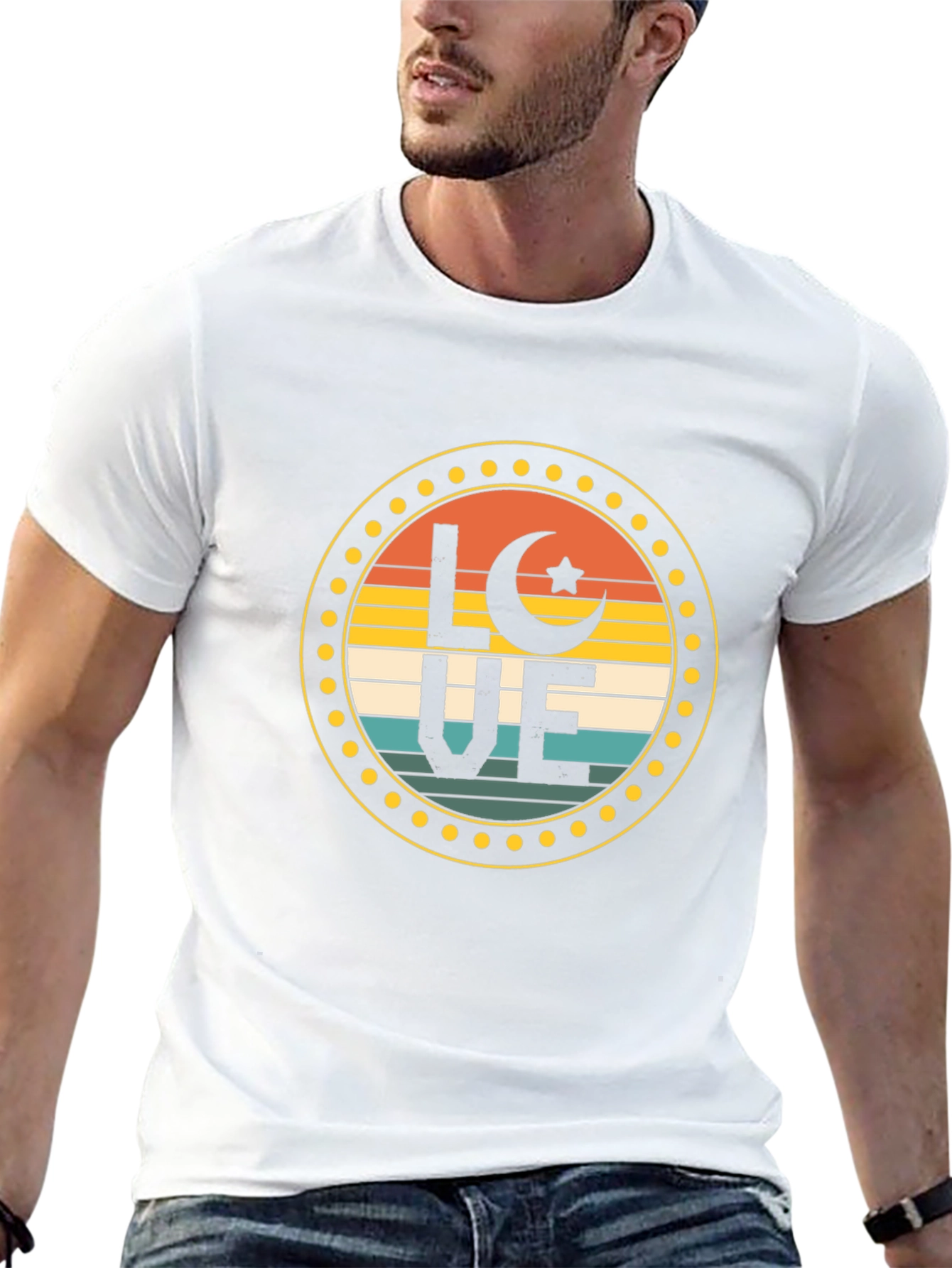 LOVE Crescent Moon Star T-Shirt