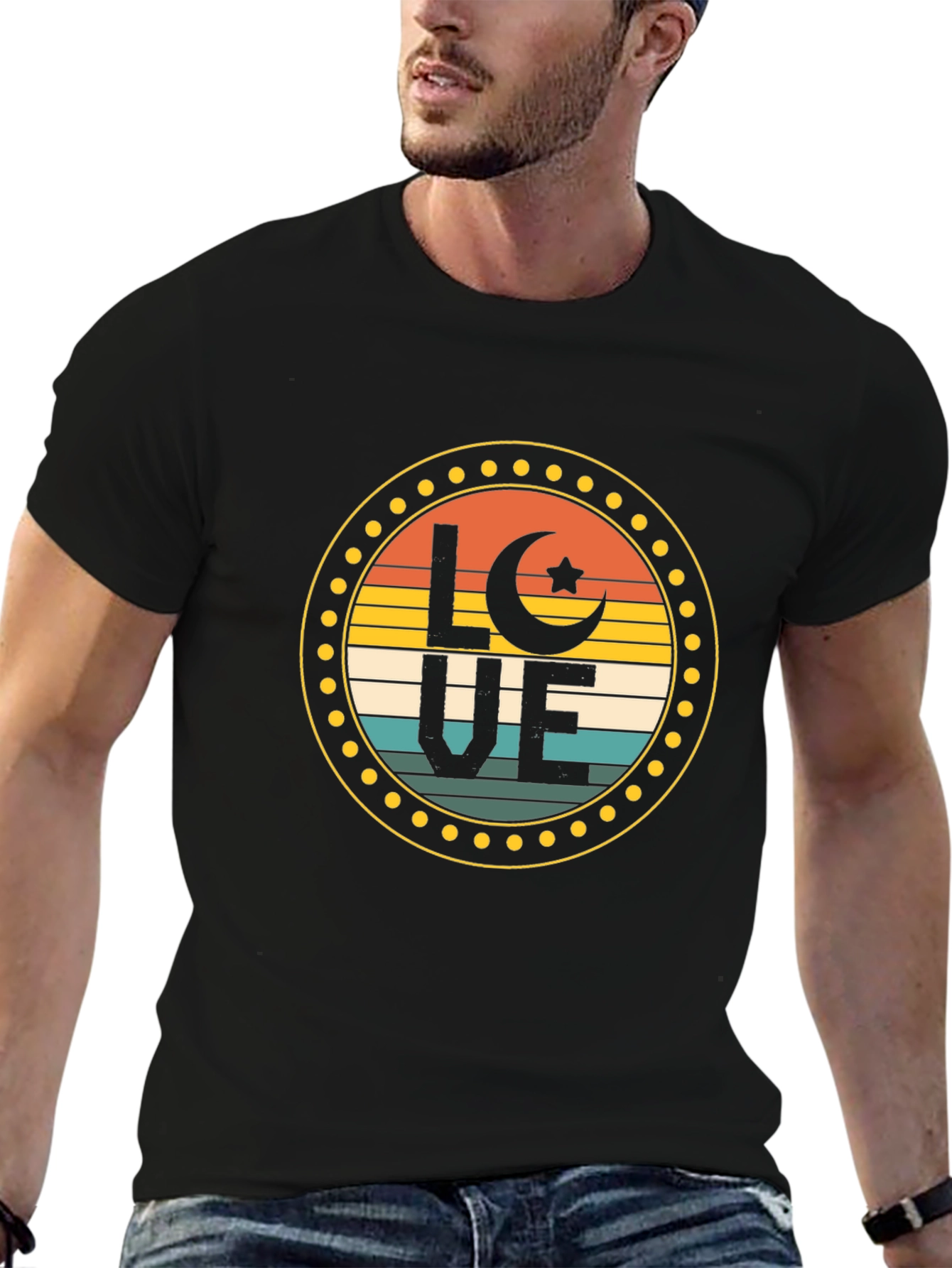 LOVE Crescent Moon Star T-Shirt