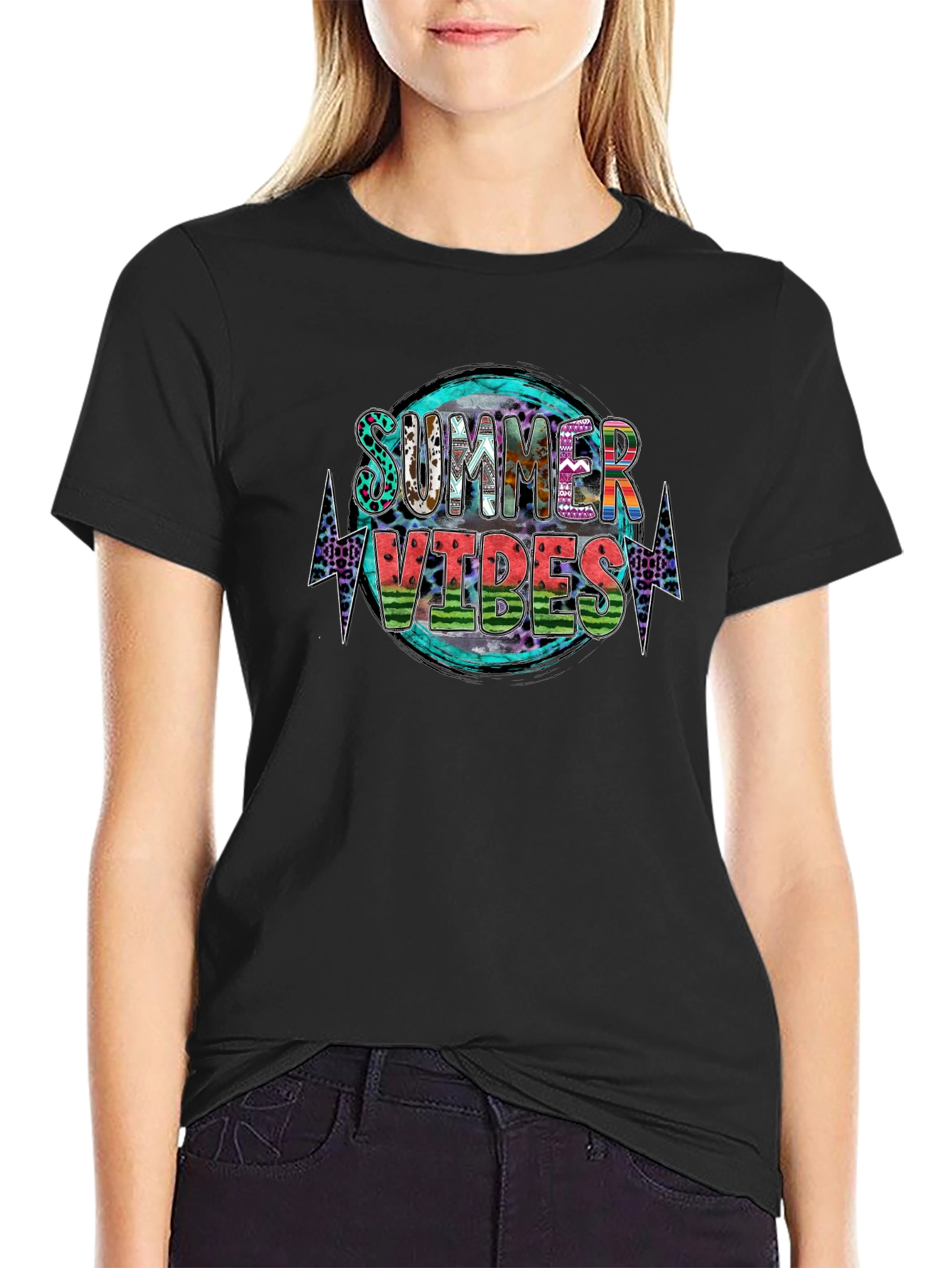 Summer Vibes Graphic Tee - Stylish Black T-Shirt