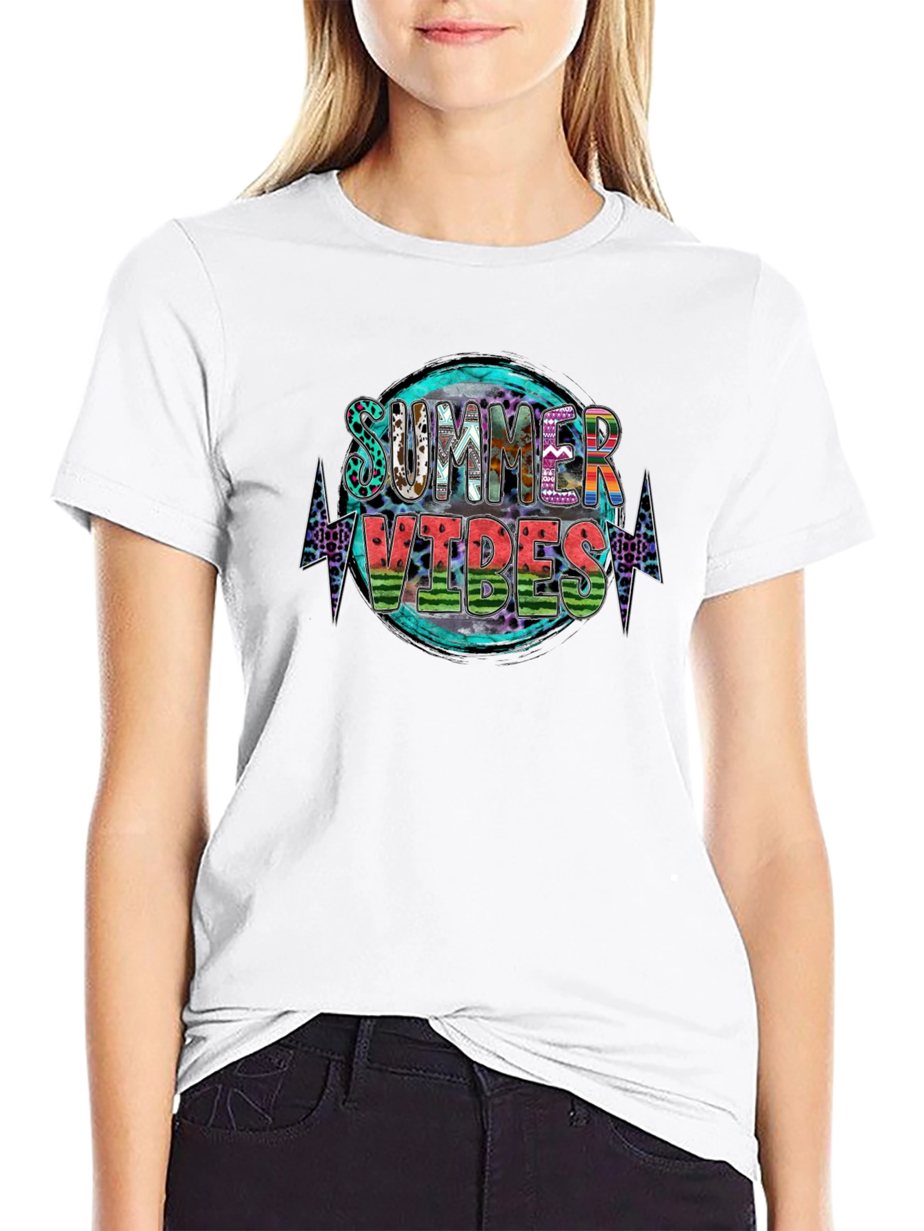 Summer Vibes Graphic Tee - Stylish Black T-Shirt