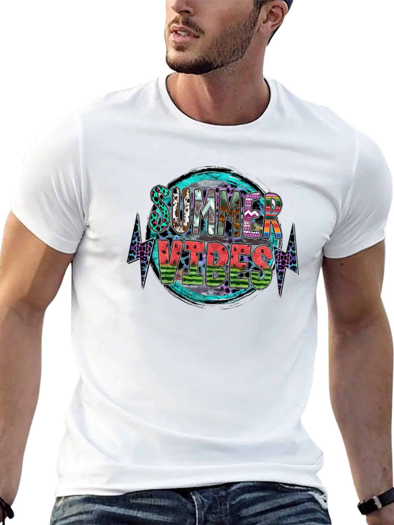 Summer Vibes Graphic Tee - Stylish Black T-Shirt
