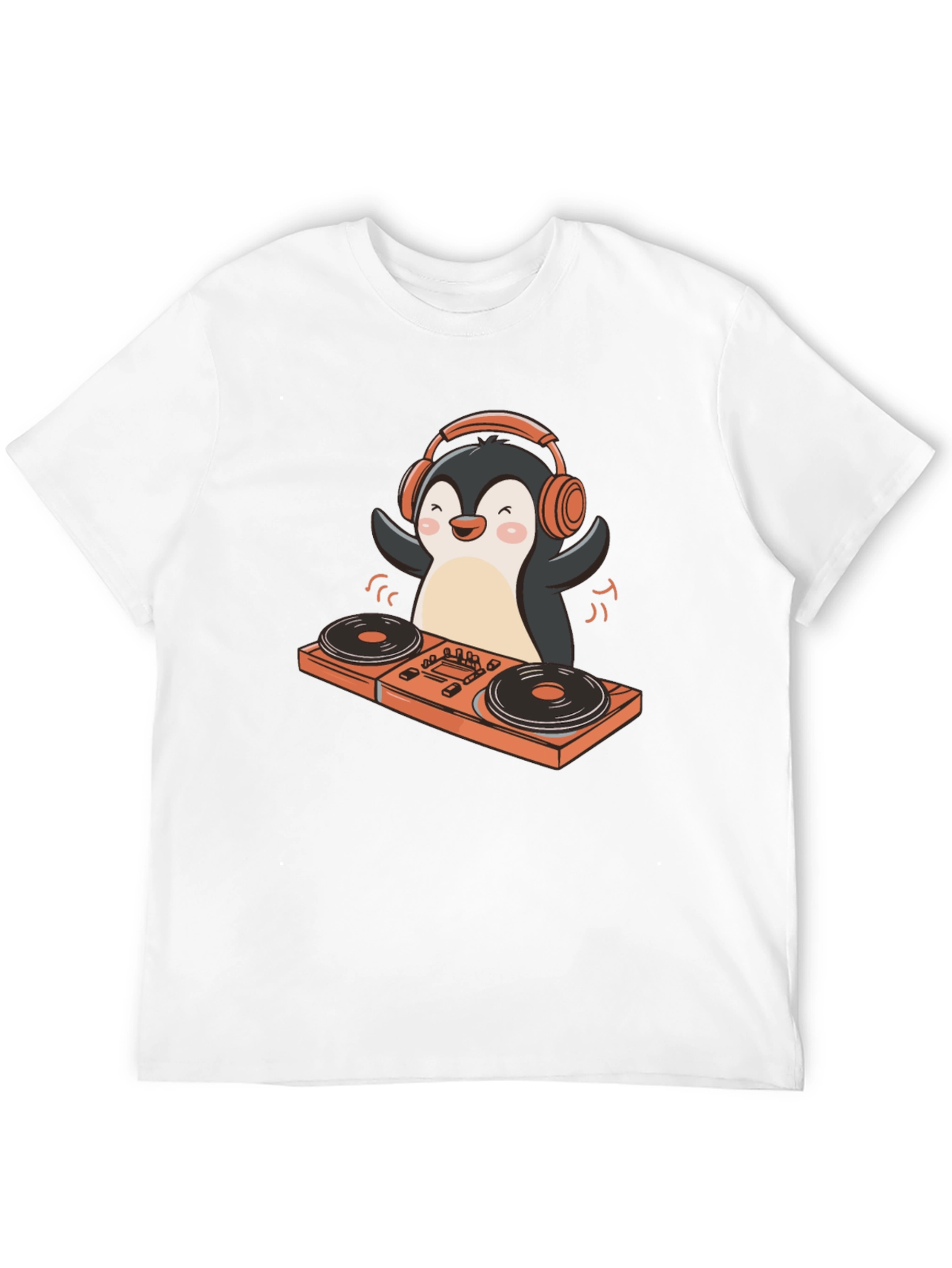 DJ Penguin Graphic T-Shirt - Black