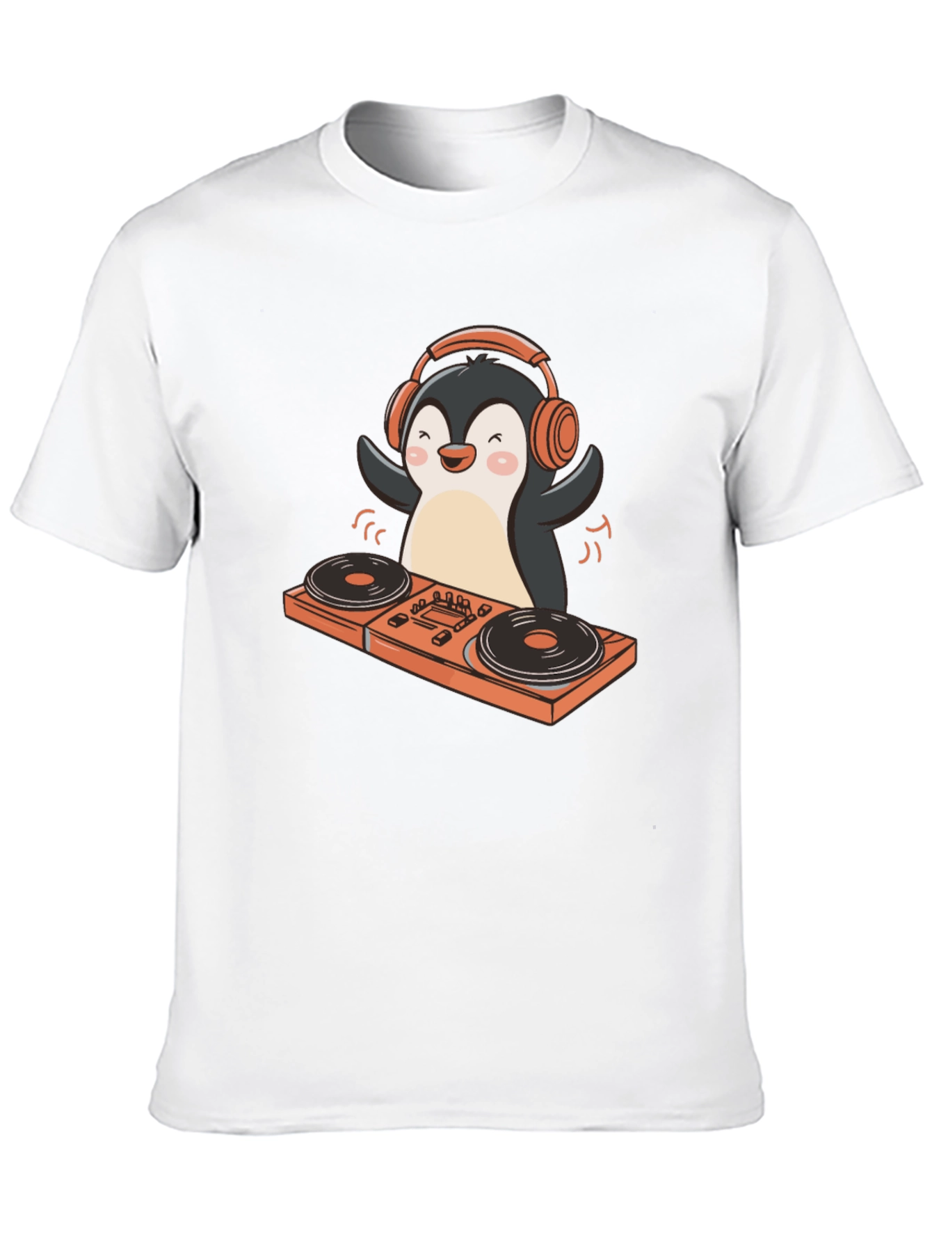 DJ Penguin Graphic T-Shirt - Black