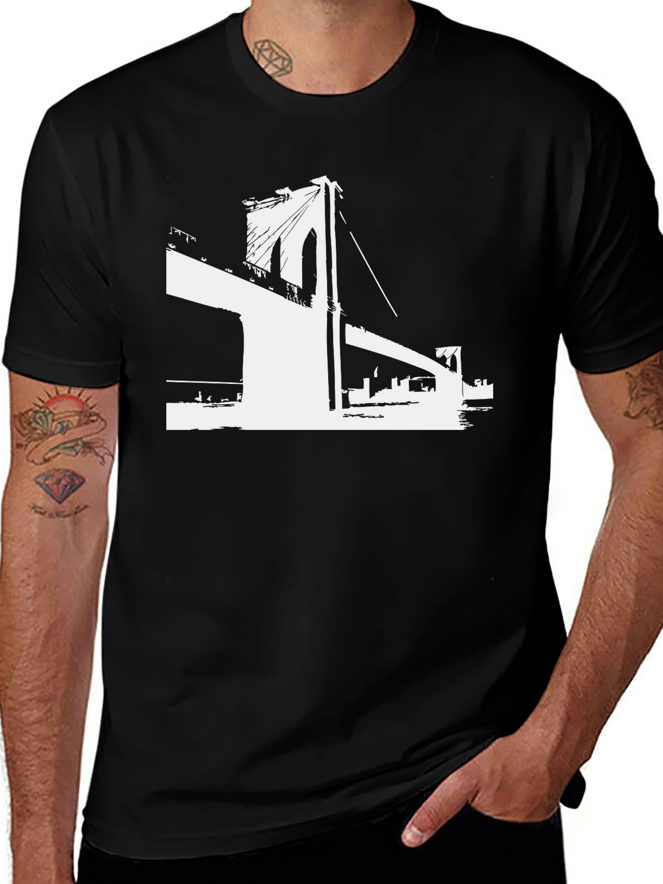 Brooklyn Bridge Graphic Tee - Black