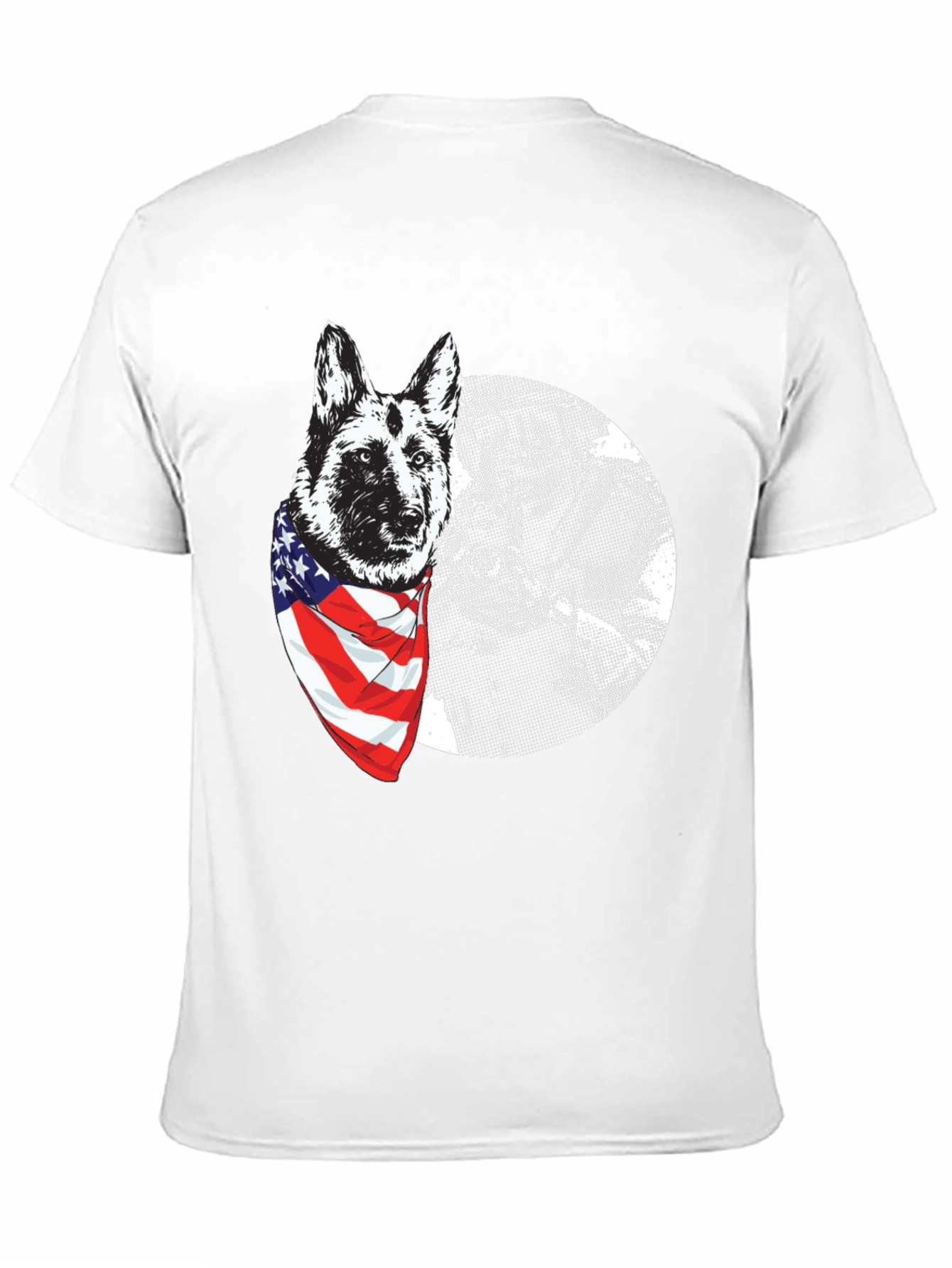 Patriotic Dog Graphic T-Shirt - Mens Black Tee