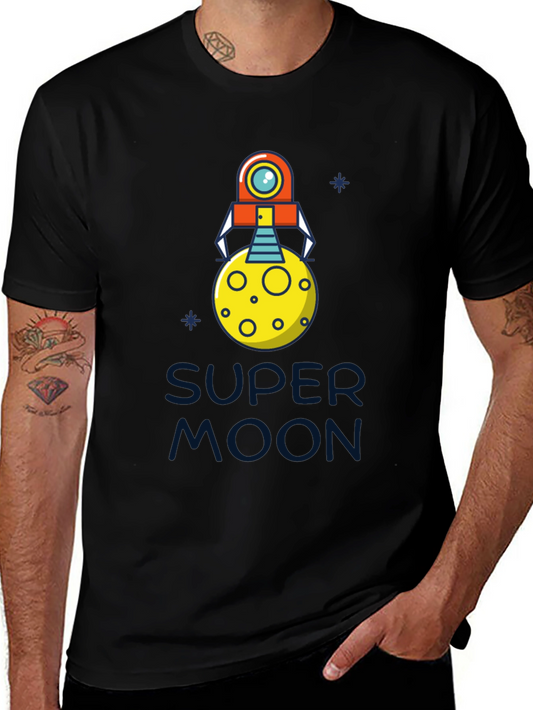 Super Moon Robot T-Shirt - Cool Graphic Tee