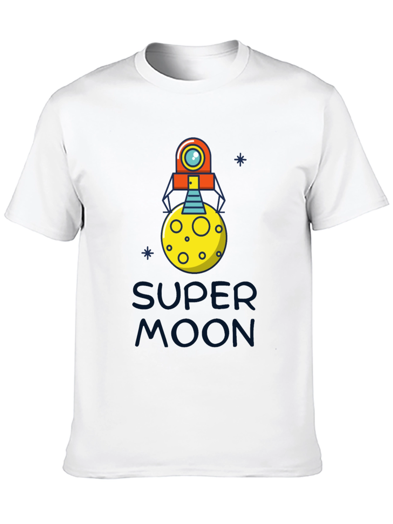 Super Moon Robot T-Shirt - Cool Graphic Tee
