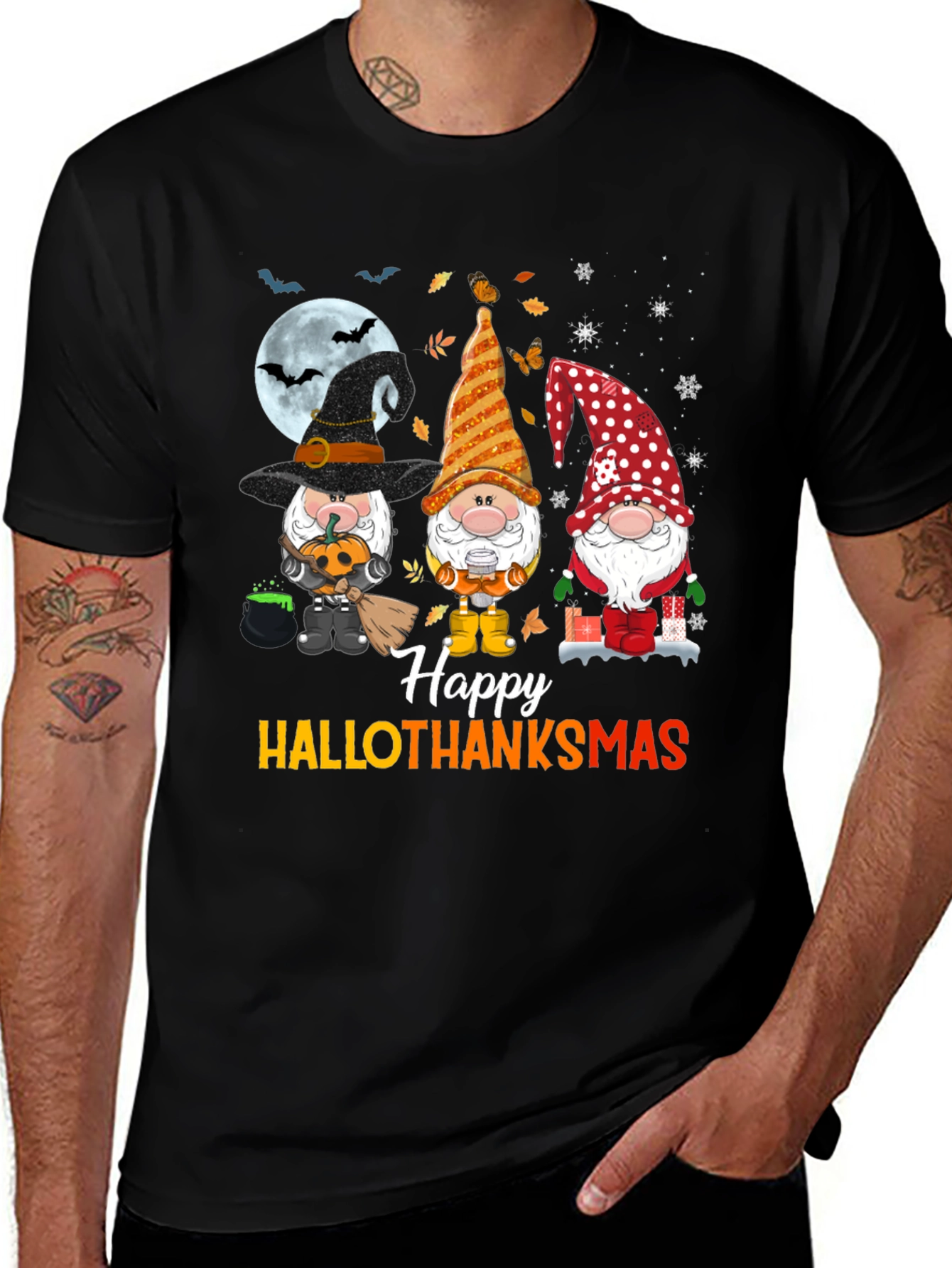 HalloThanksmas Gnomes T-Shirt