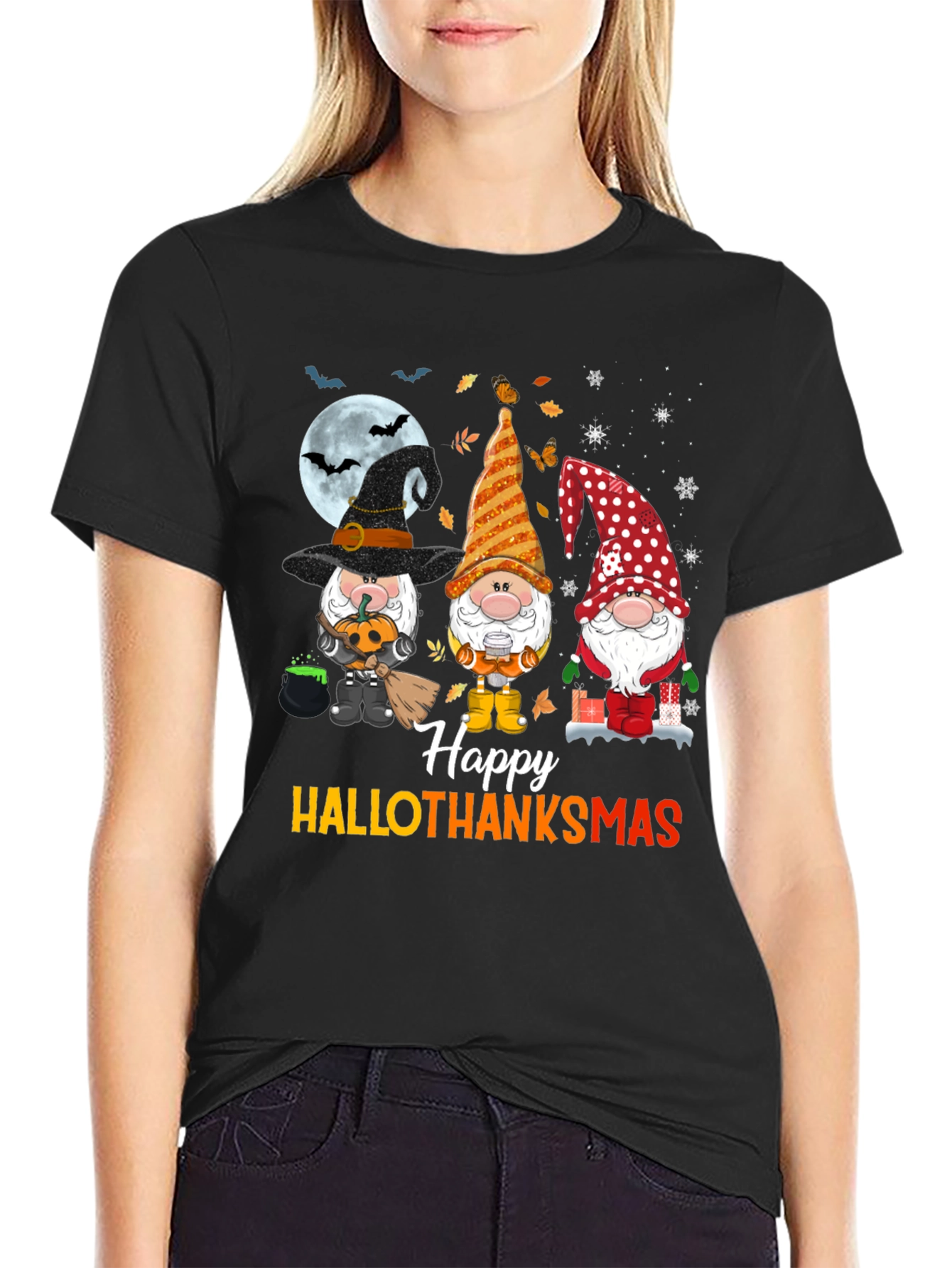 HalloThanksmas Gnomes T-Shirt