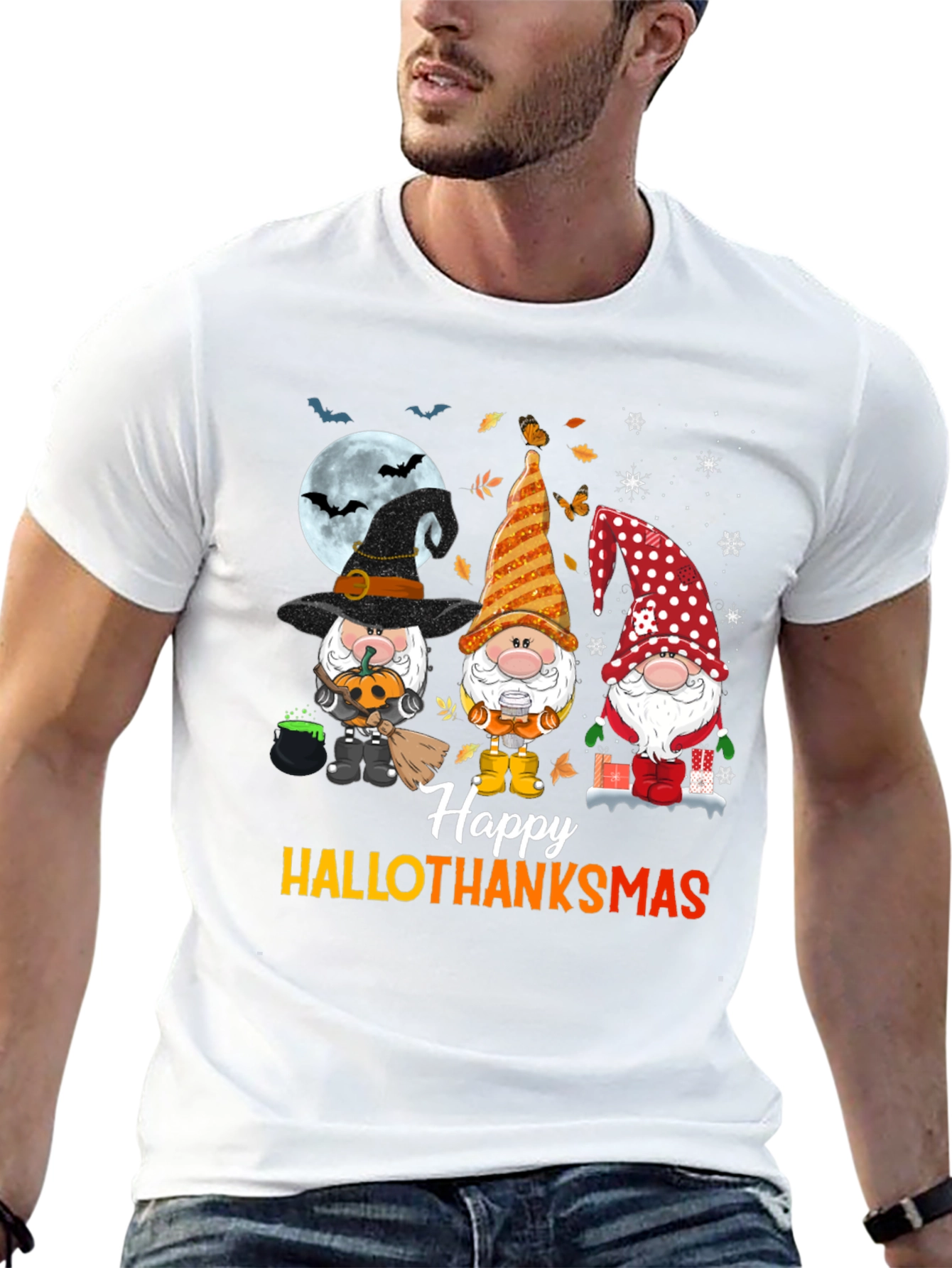 HalloThanksmas Gnomes T-Shirt