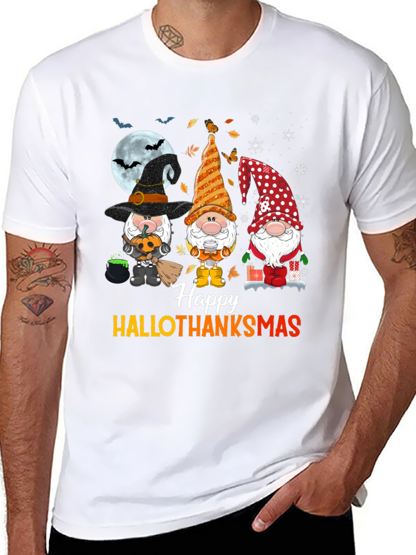 HalloThanksmas Gnomes T-Shirt