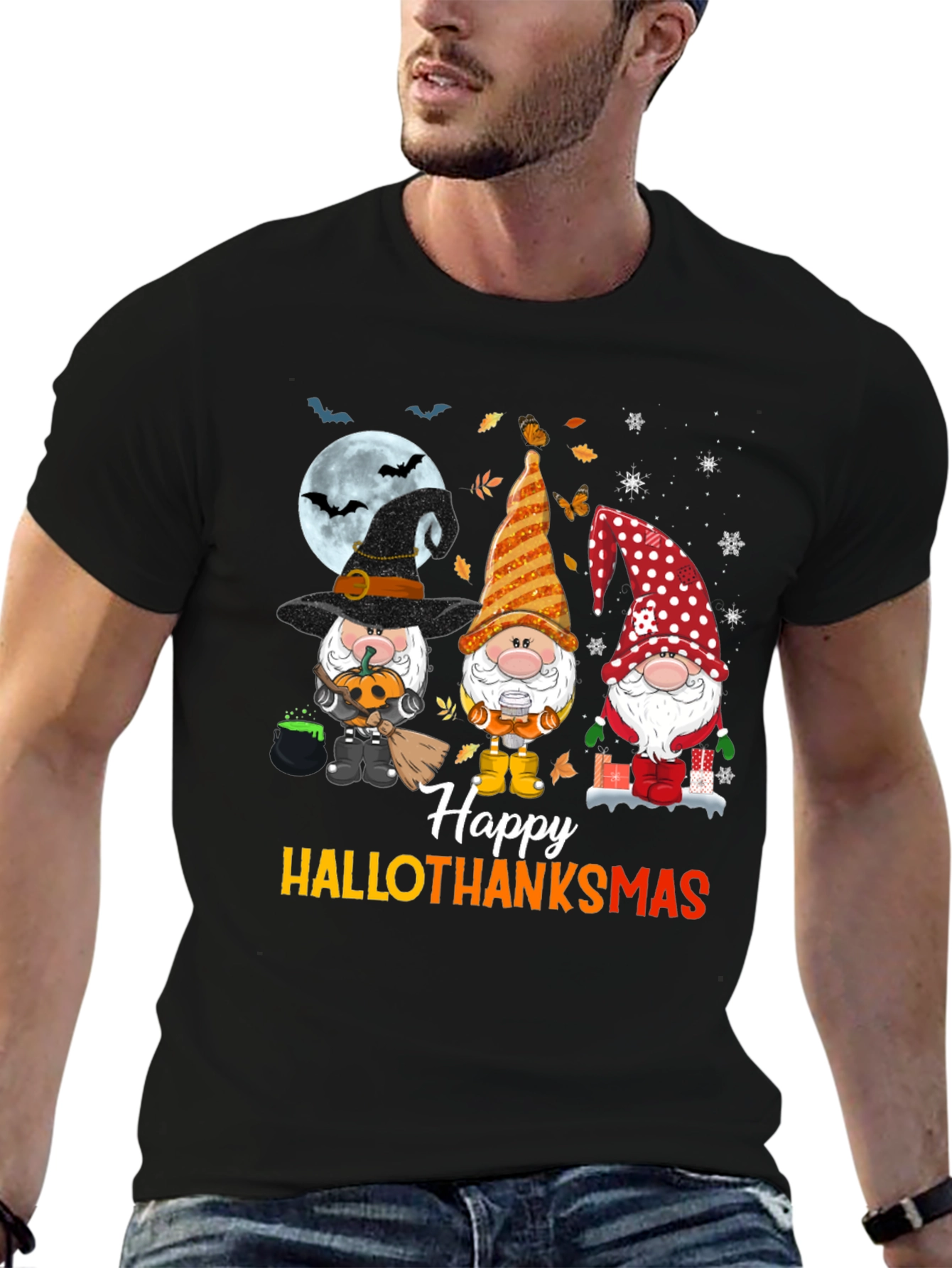 HalloThanksmas Gnomes T-Shirt