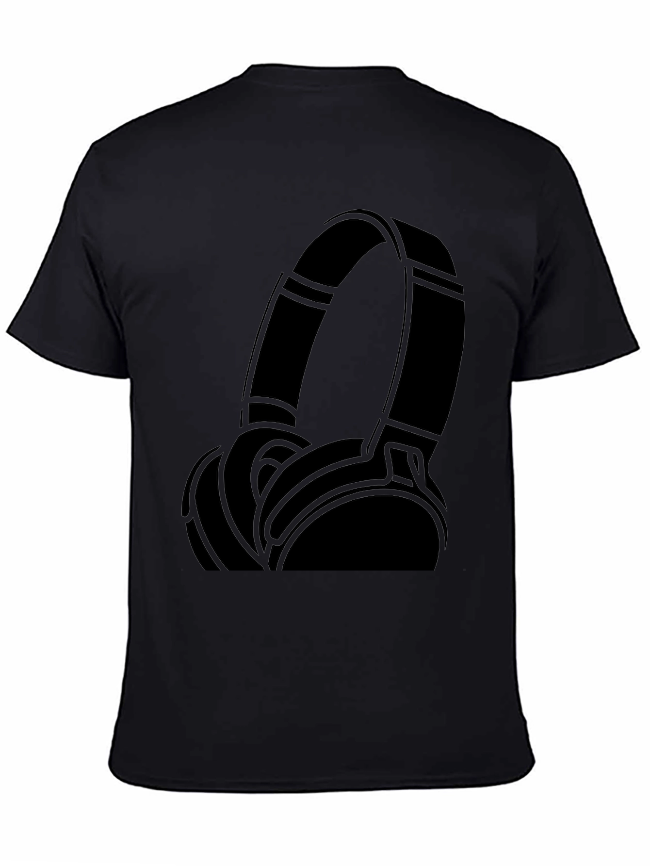 Cool Headphones Graphic Black T-Shirt