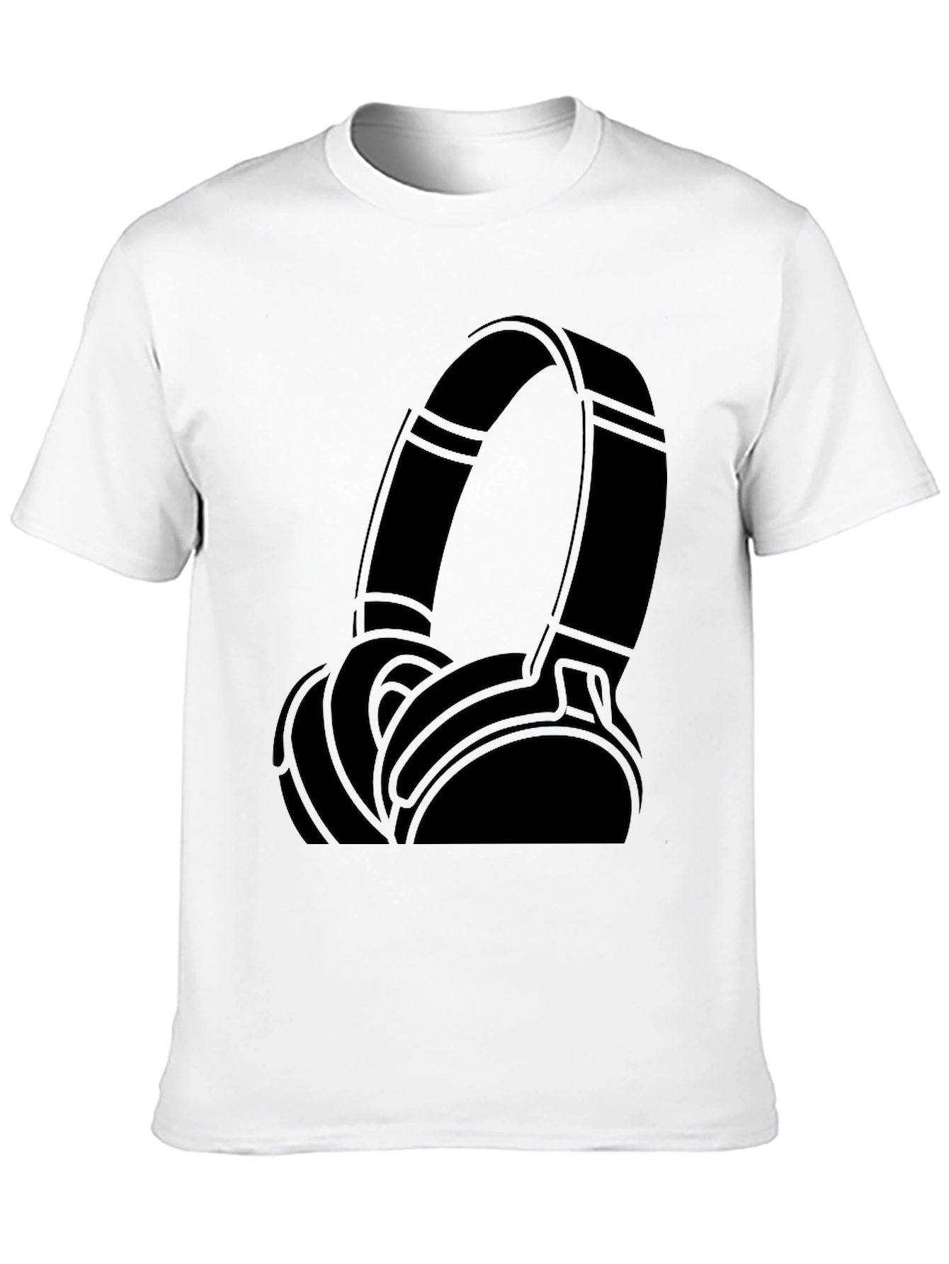 Cool Headphones Graphic Black T-Shirt
