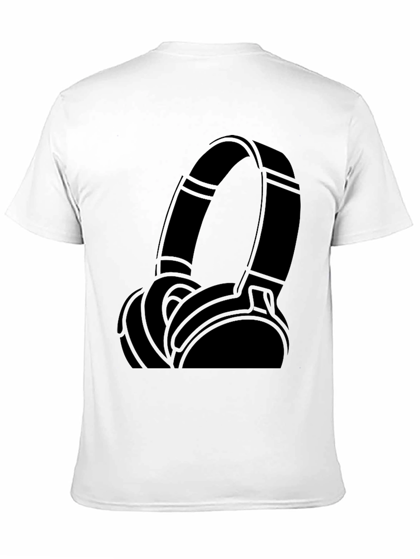 Cool Headphones Graphic Black T-Shirt