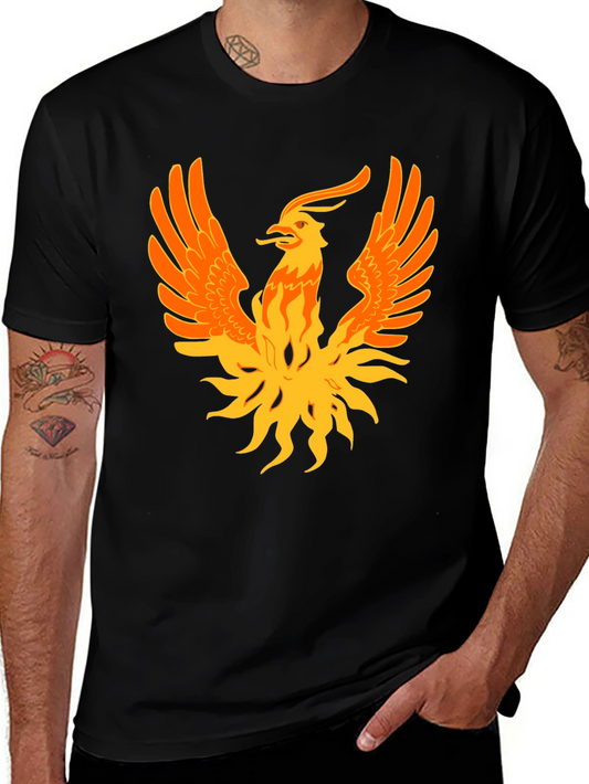 Phoenix Graphic Print Black Tee
