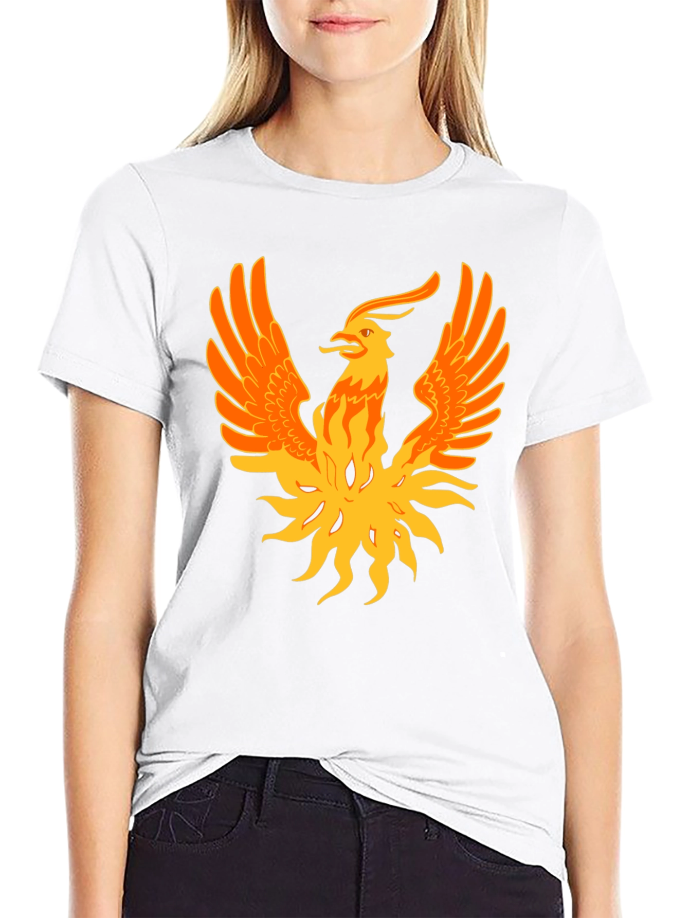 Phoenix Graphic Print Black Tee
