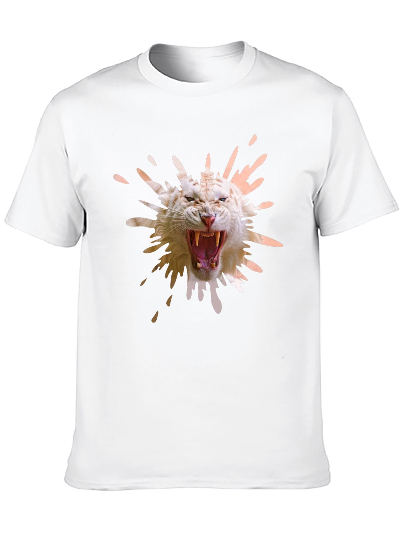 Tiger Splash Graphic Tee - Black Cotton T-Shirt