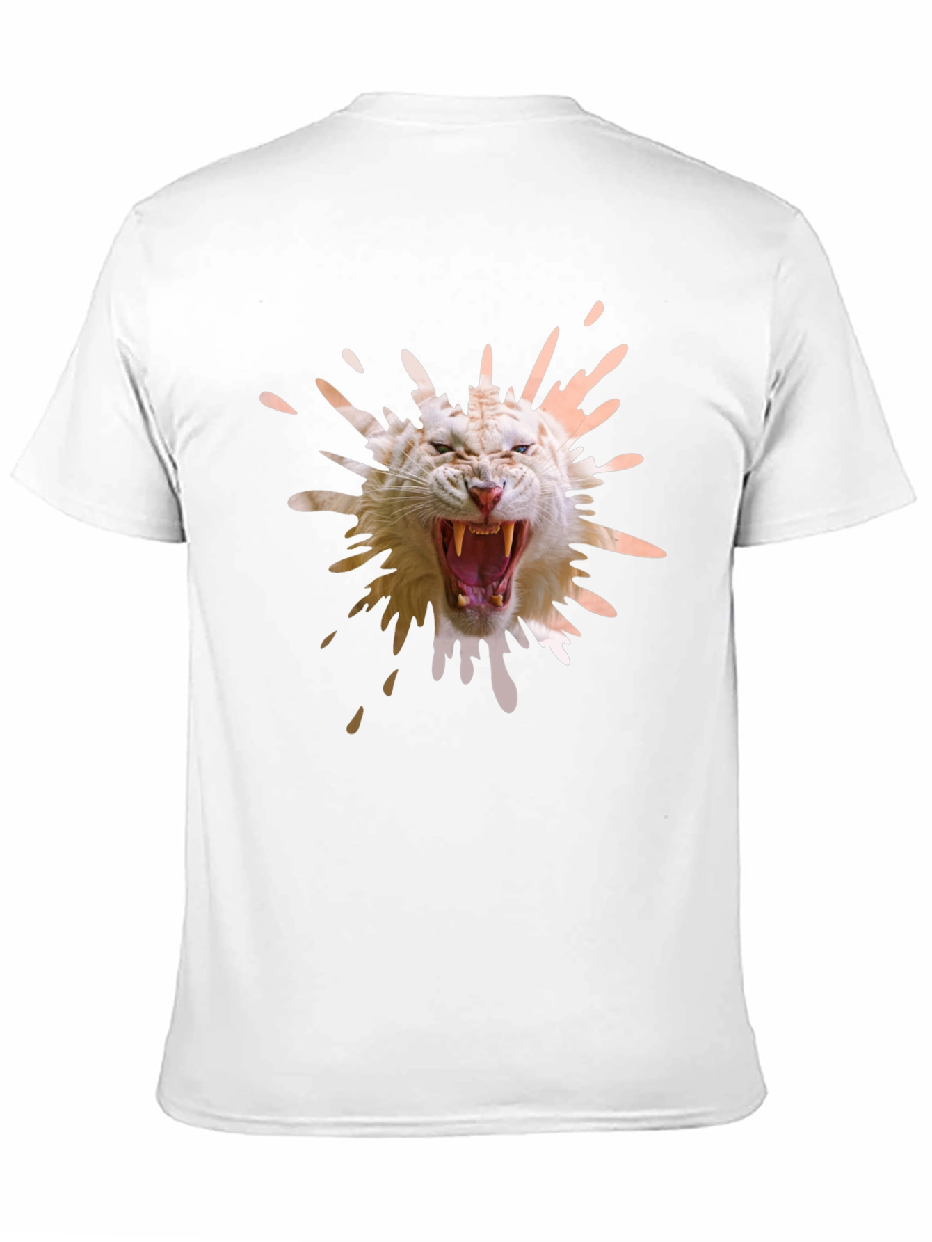 Tiger Splash Graphic Tee - Black Cotton T-Shirt