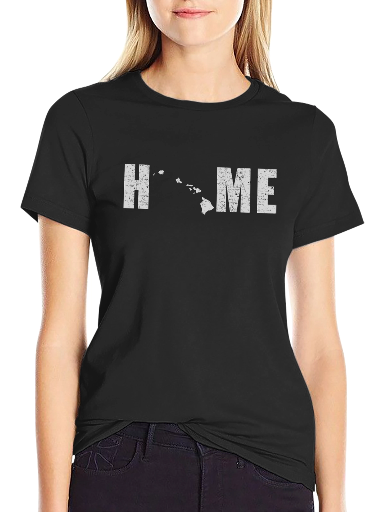 Hawaii Home Graphic T-Shirt - Black