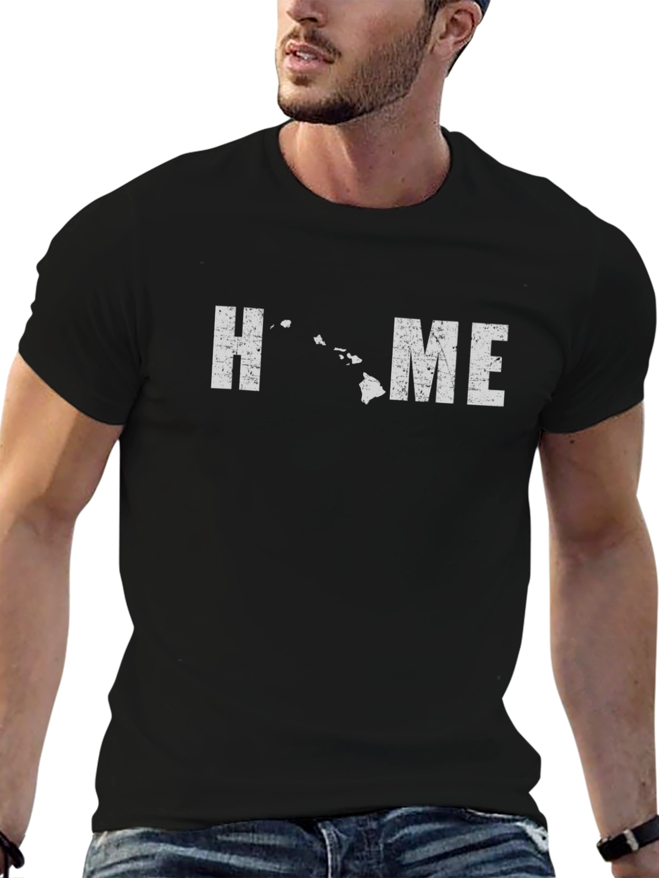 Hawaii Home Graphic T-Shirt - Black
